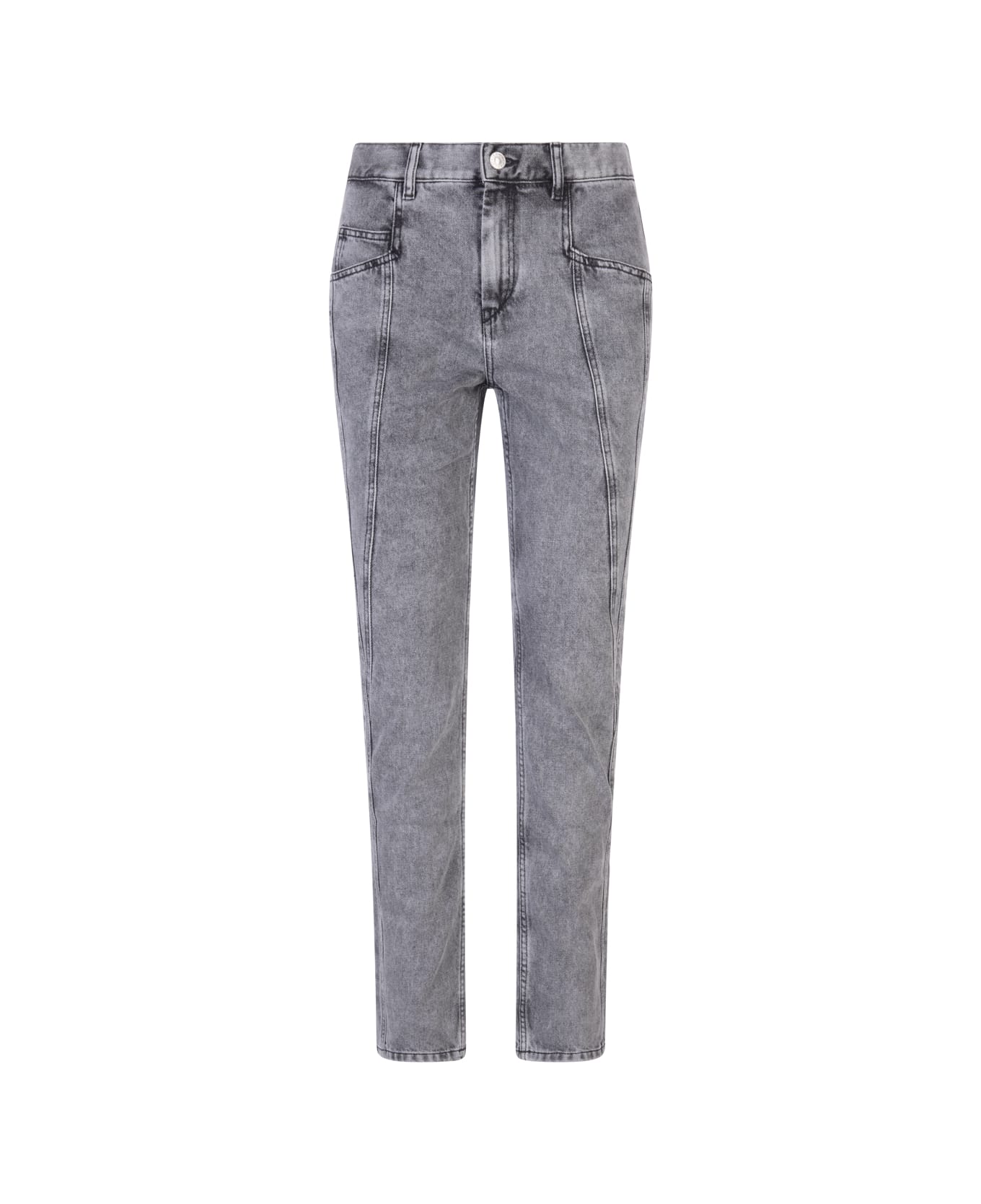 Isabel Marant Woman Vikira Jeans In Grey Denim - Gy Grey デニム