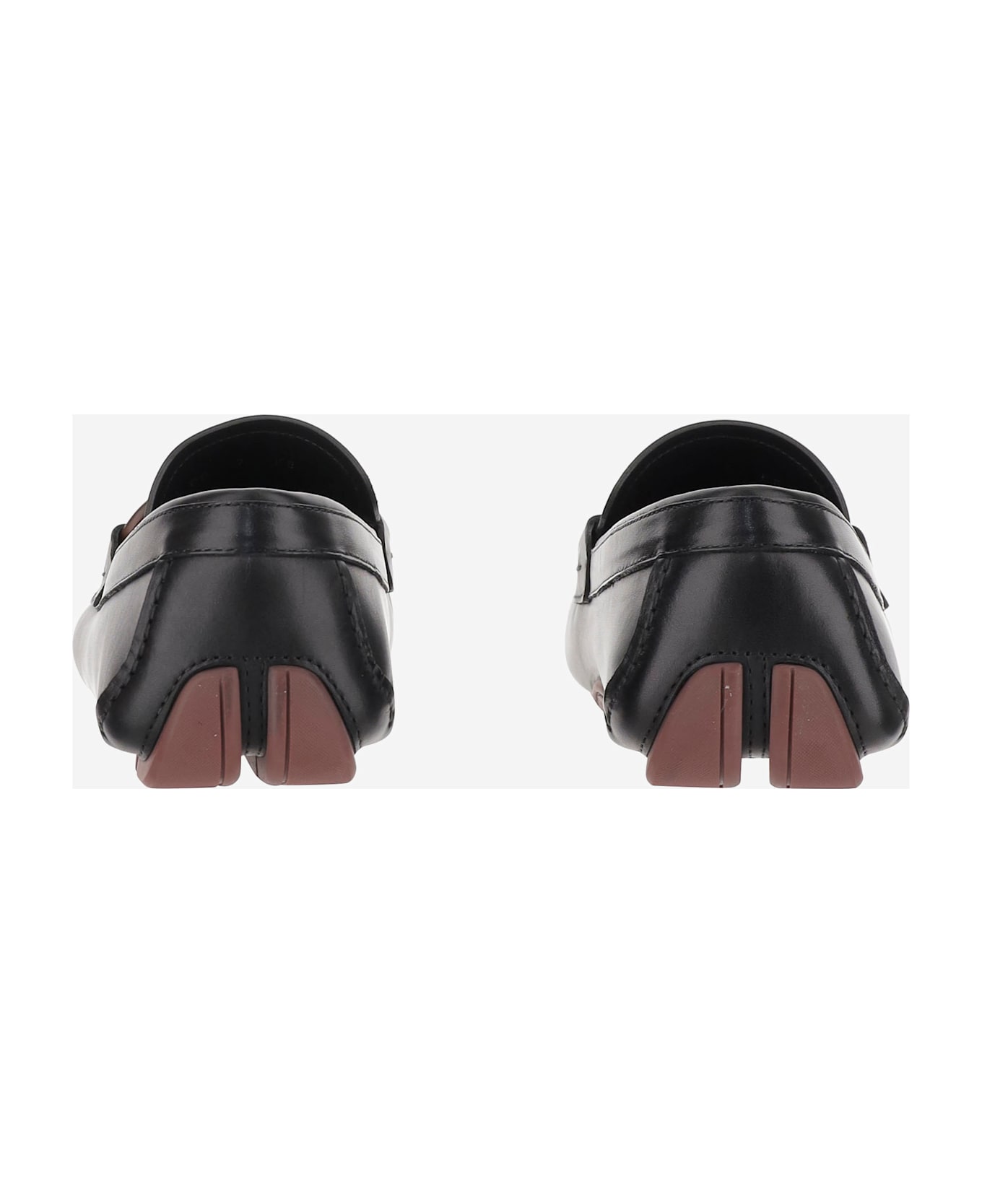 Ferragamo Gancini Ornamented Driver Loafers - Black