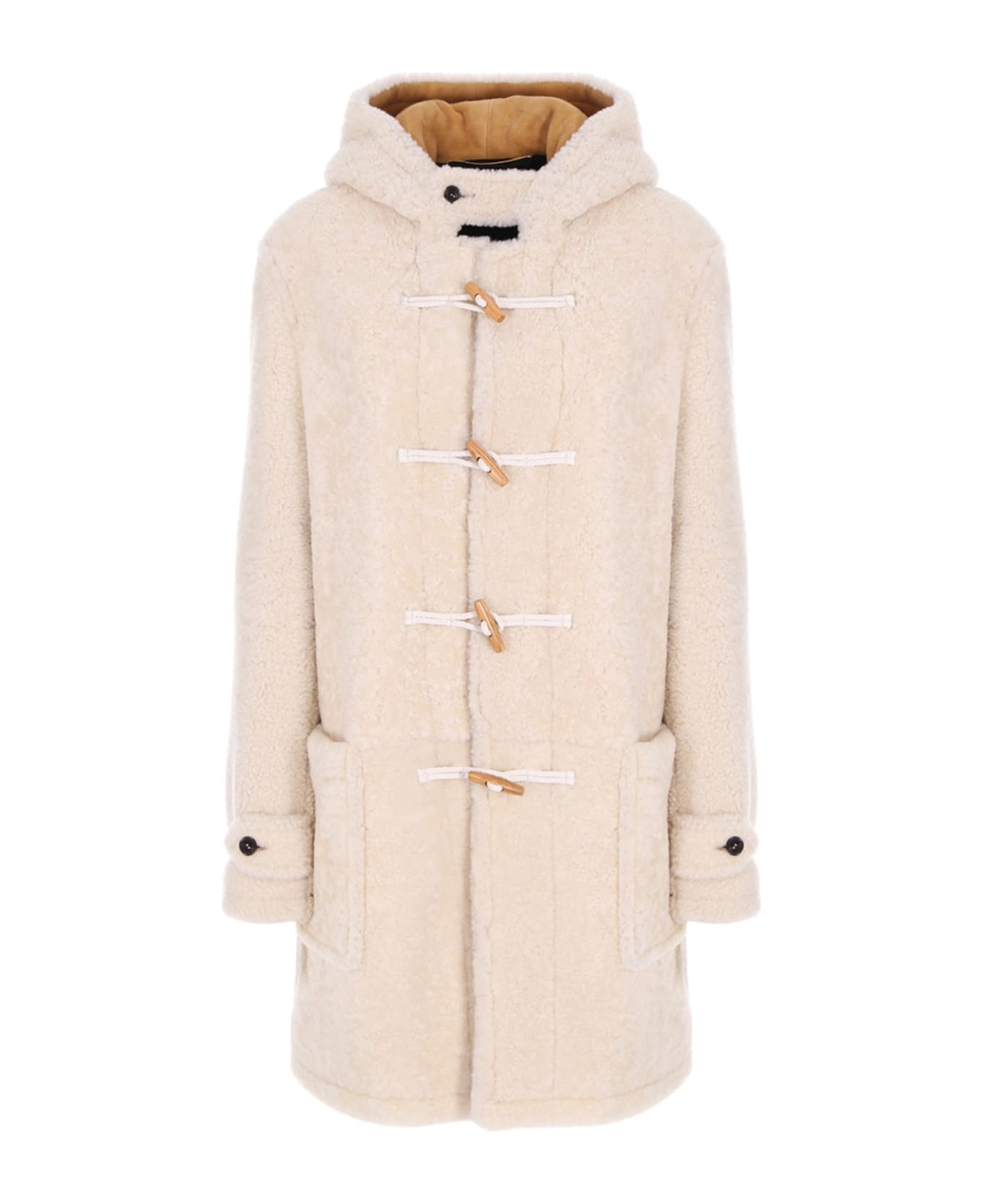 Saint Laurent Shearling Coat - Beige