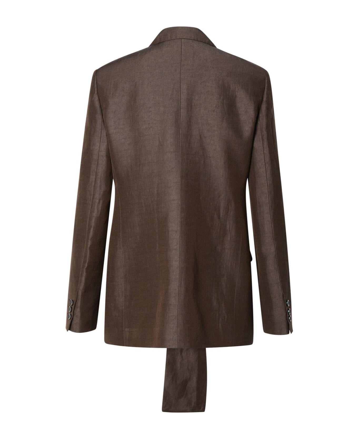MSGM Sashed Waistline Jacket - Dark brown ジャケット