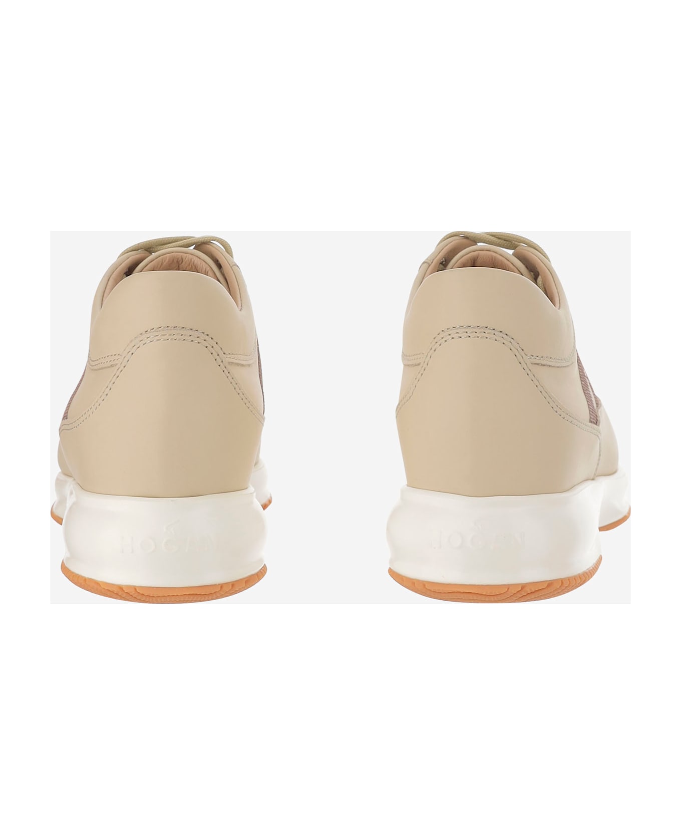 Hogan Interactive Leather Sneakers - Beige