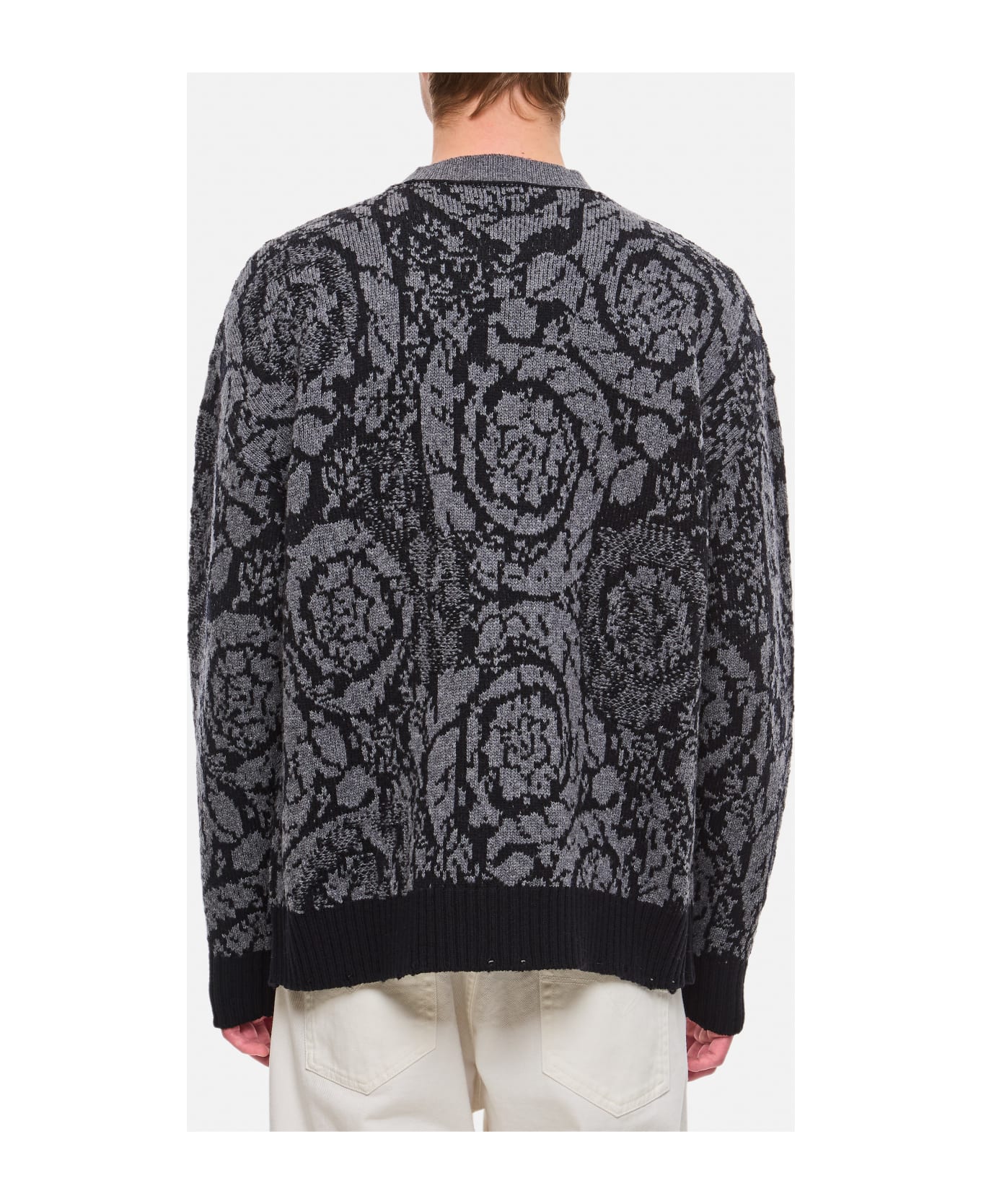 Versace Barocco Knit Sweater - Black ニットウェア