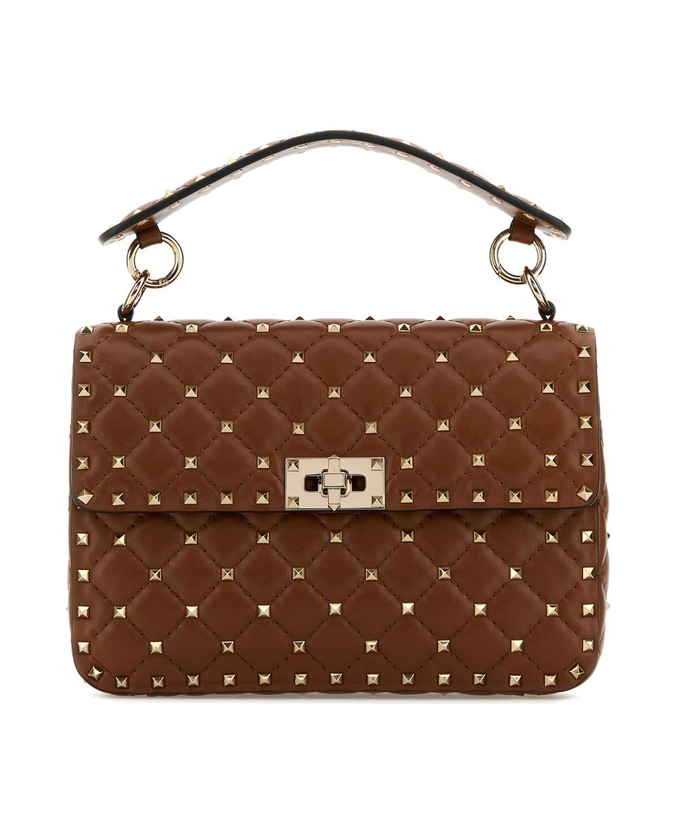 Valentino Garavani Rockstud Spike Handbag - TOBACCO