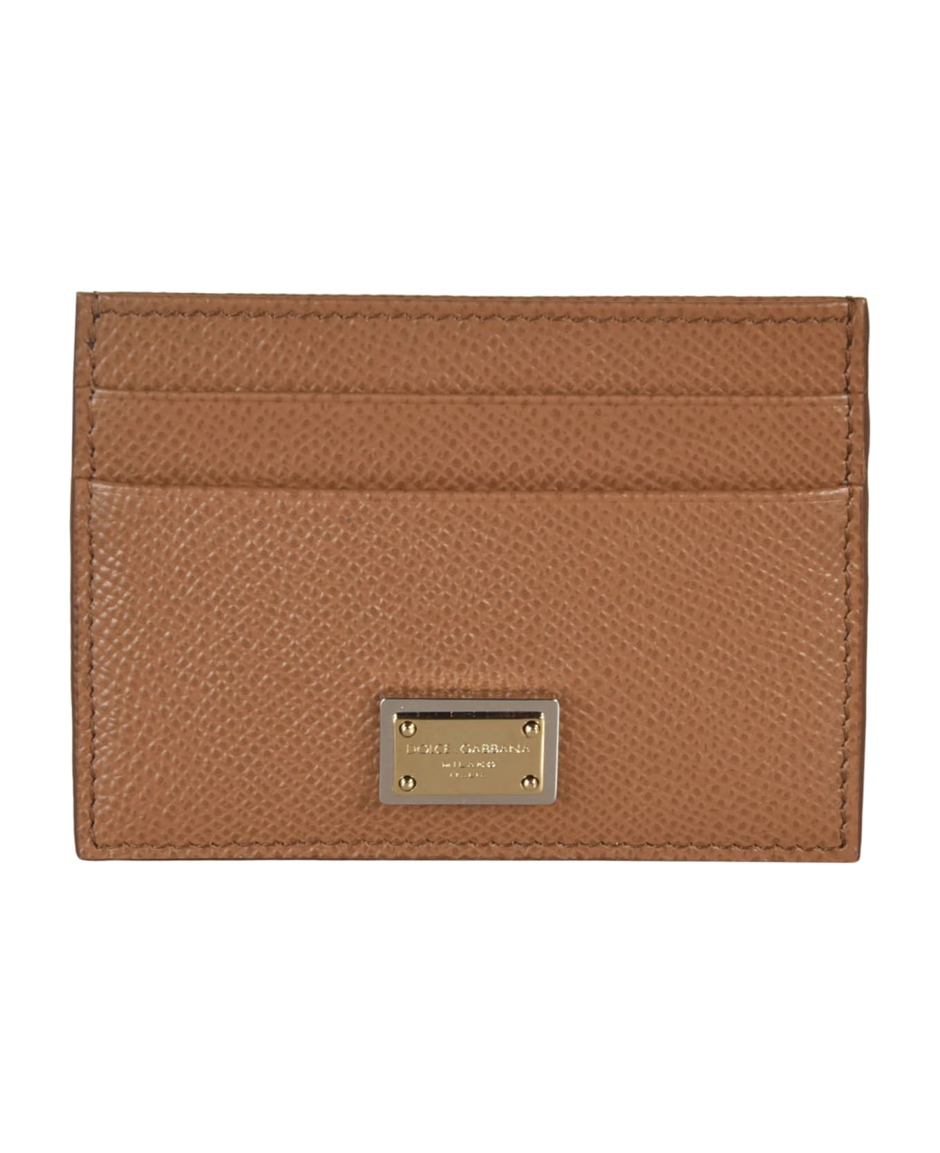 Dolce & Gabbana Logo Plaque Card Holder - BROWN