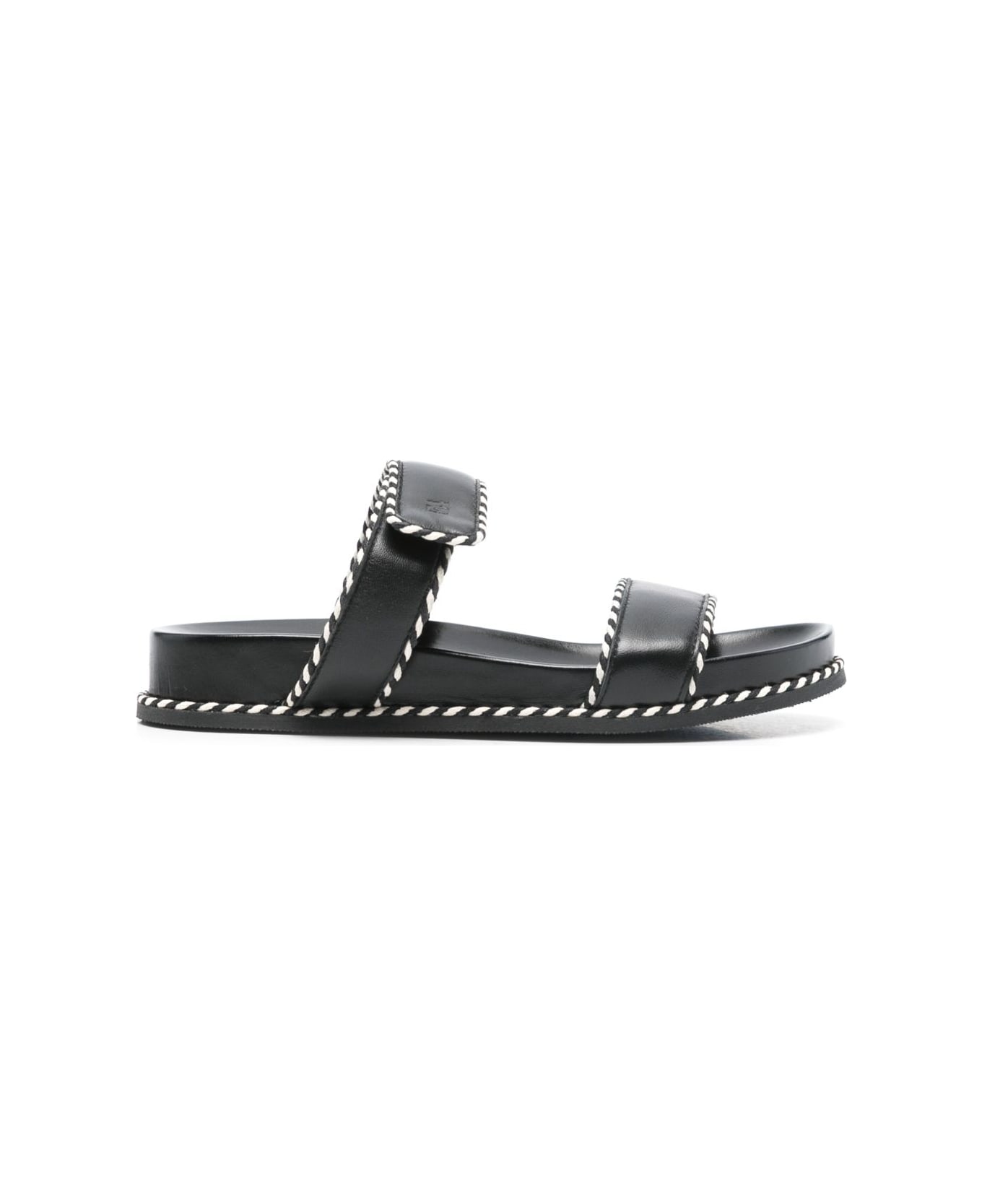 Emporio Armani Leather Sandals - Black