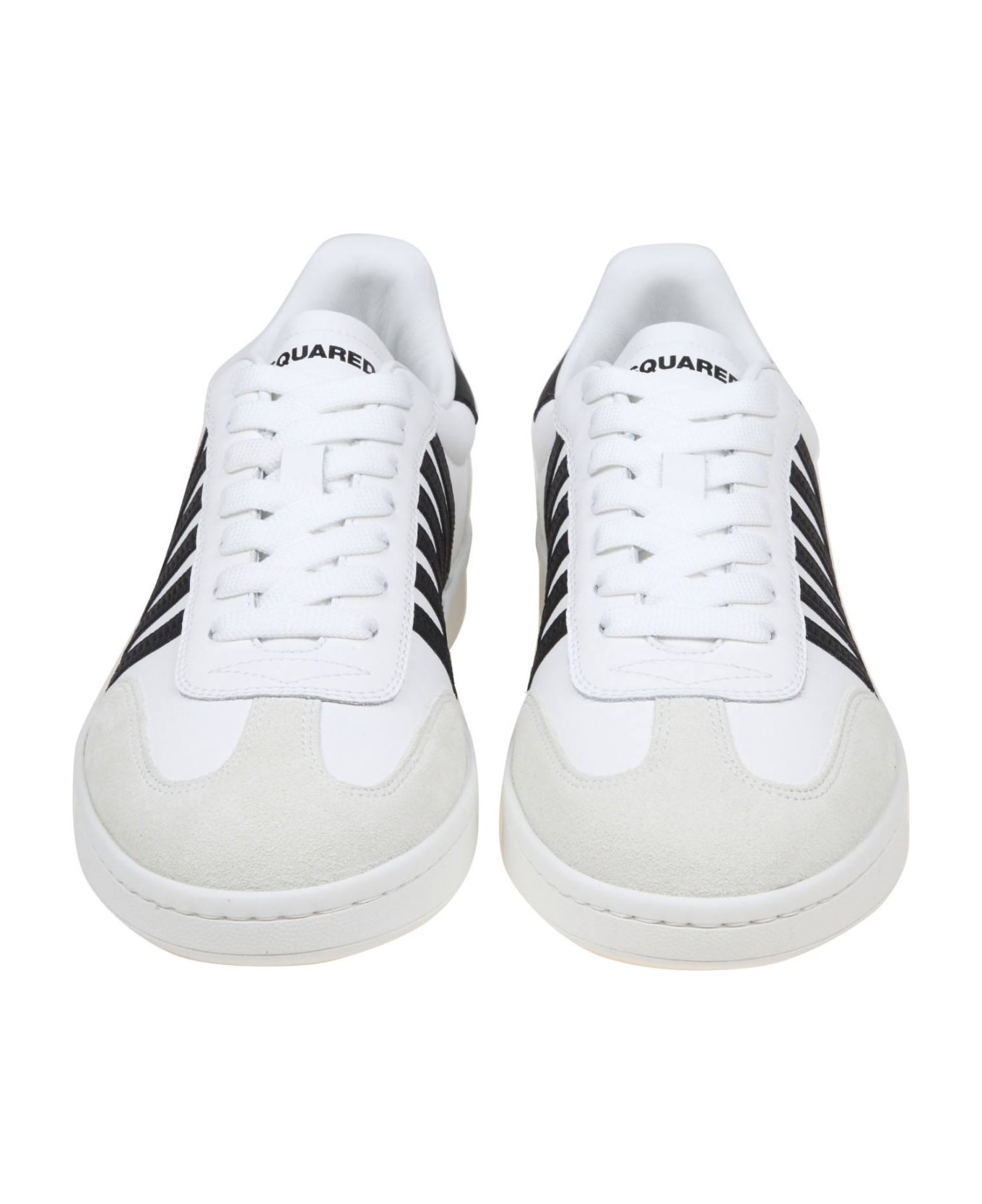 Dsquared2 White/black Leather Boxer Sneakers - white/black スニーカー