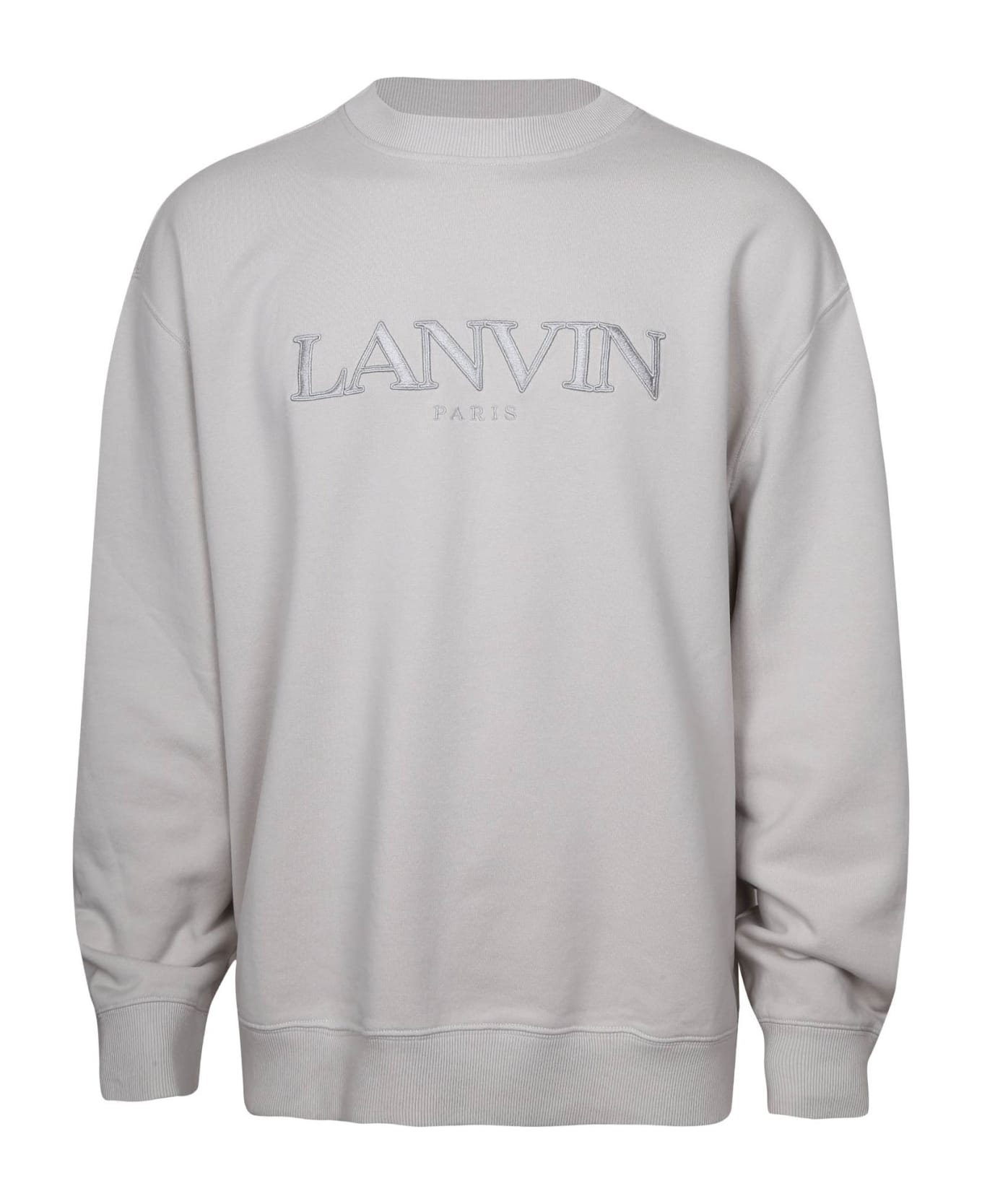 Lanvin Classic Cotton Sweatshirt With Logo - Bianco Ghiaccio