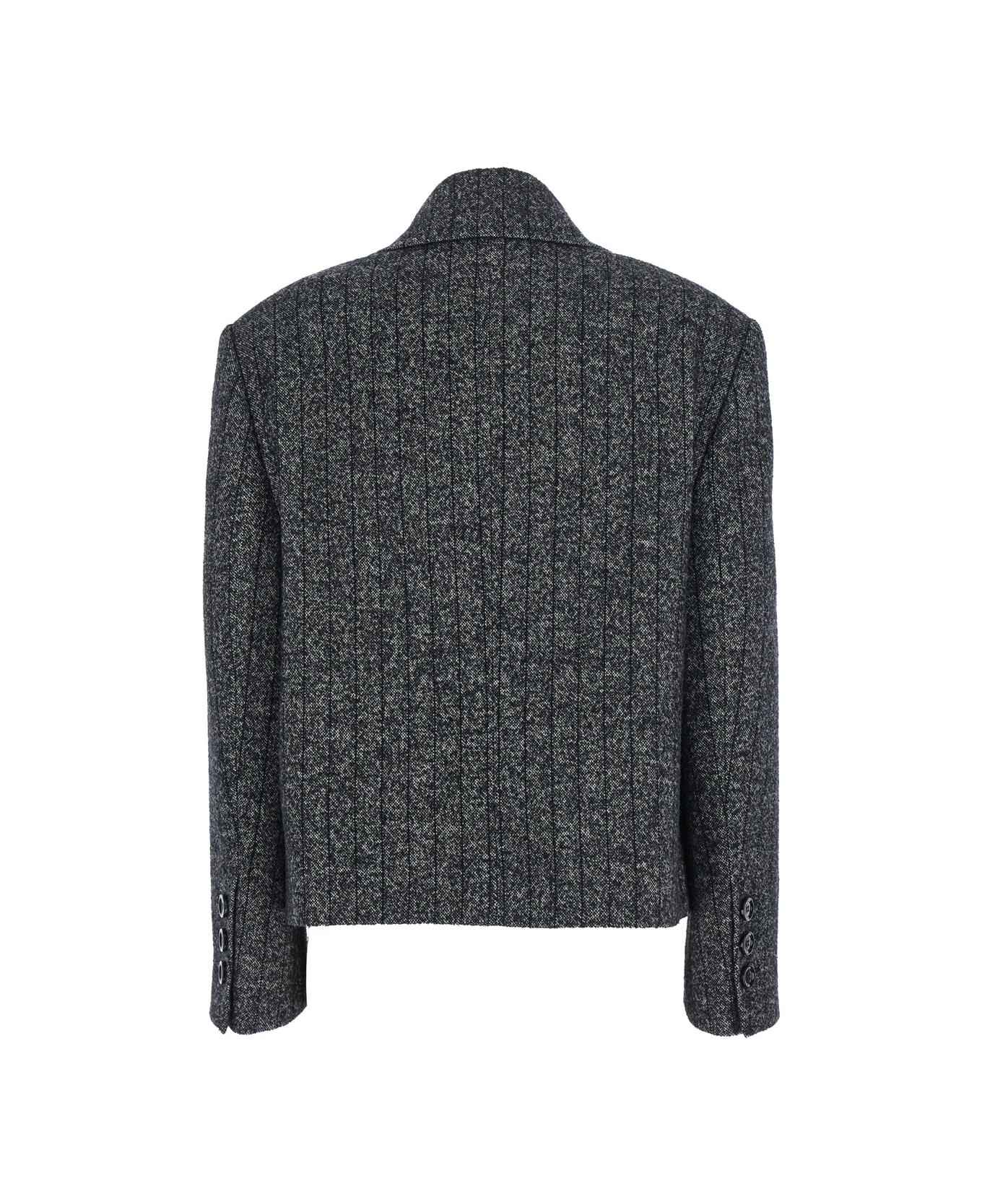Dolce 
Gabbana Striped Wool Blazer - Grey