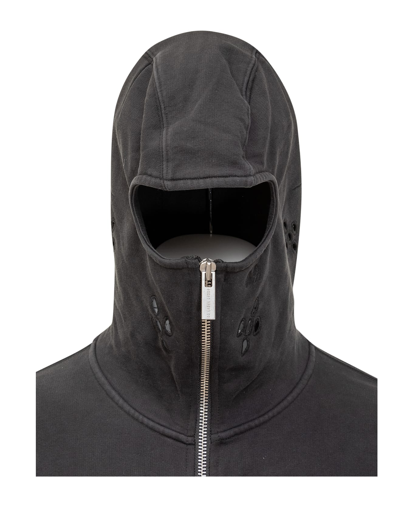 44 Label Group Hoodie With Balaclava - BLACK STONE