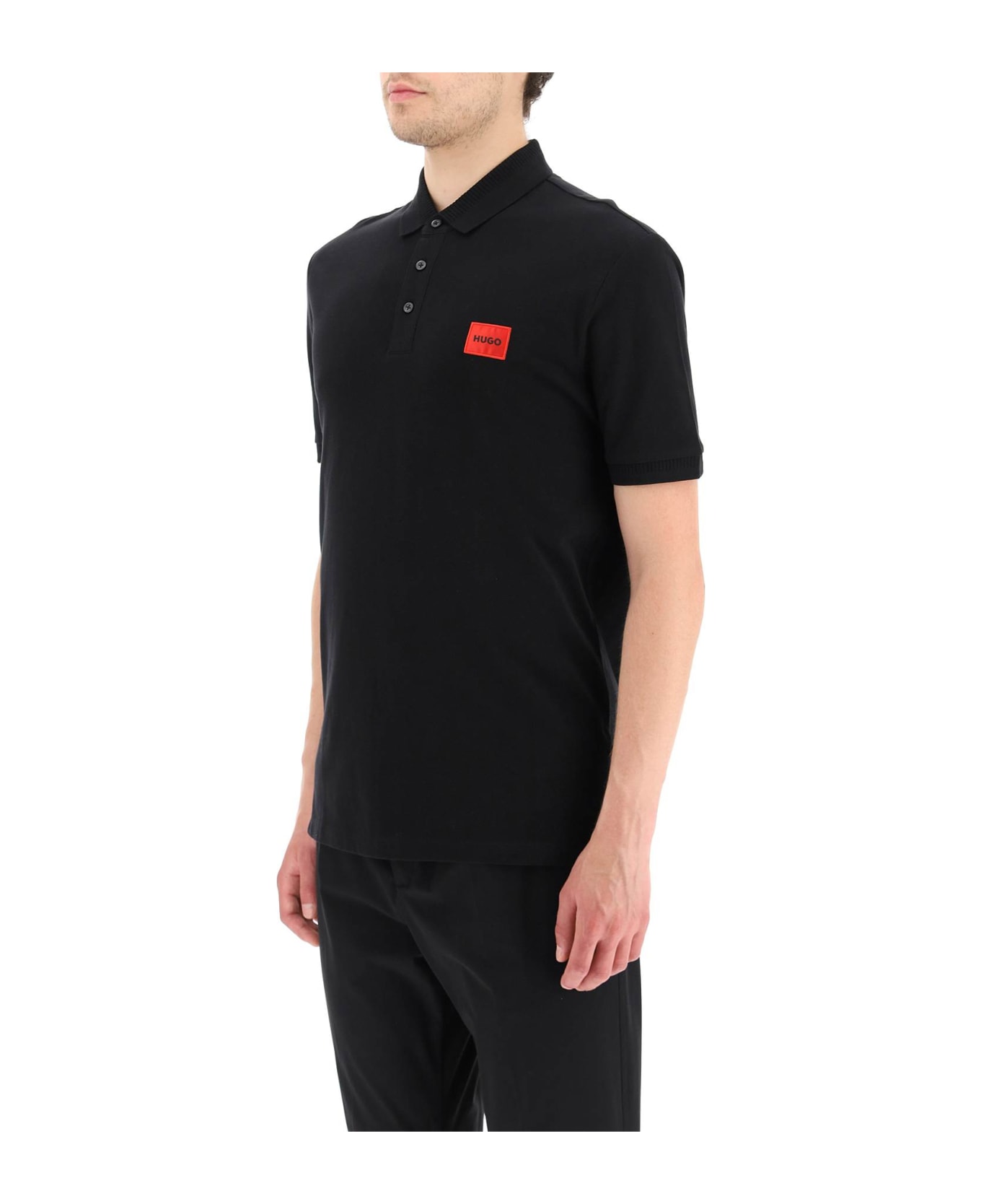 Hugo Boss Polo Shirt With Logo Patch - Black