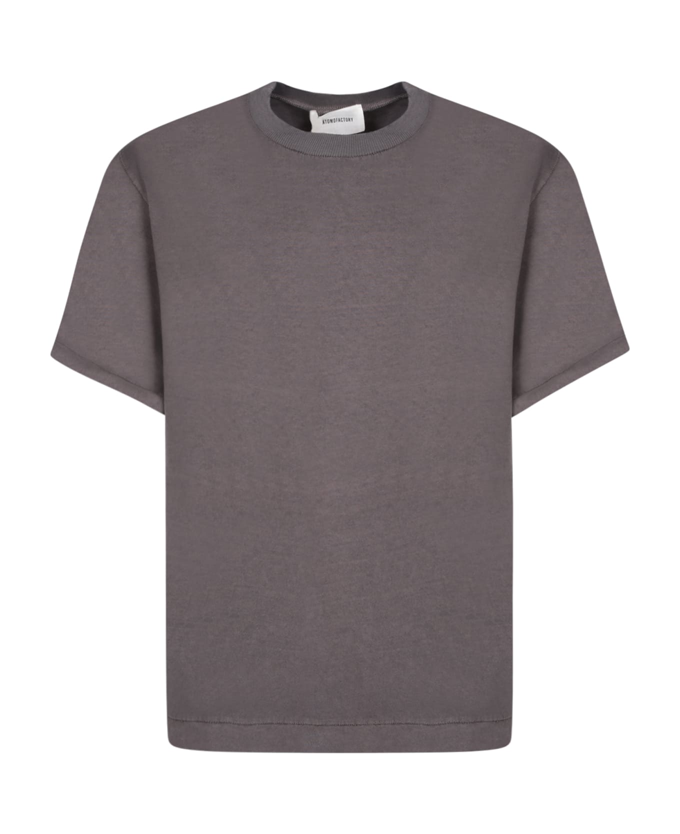 Atomo Factory Washed Cotton T-shirt In Grey - White