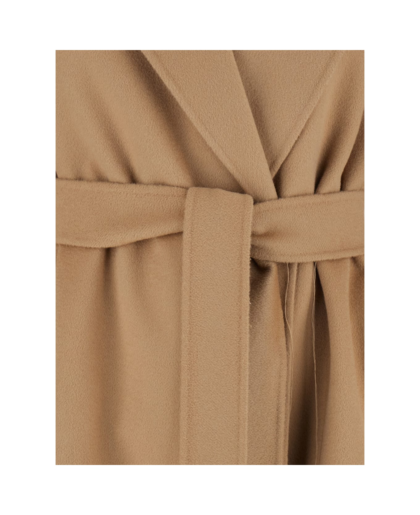 
S Max Mara 
livia
 Beige Coat With Waist Belt In Virgin Wool Woman - Beige