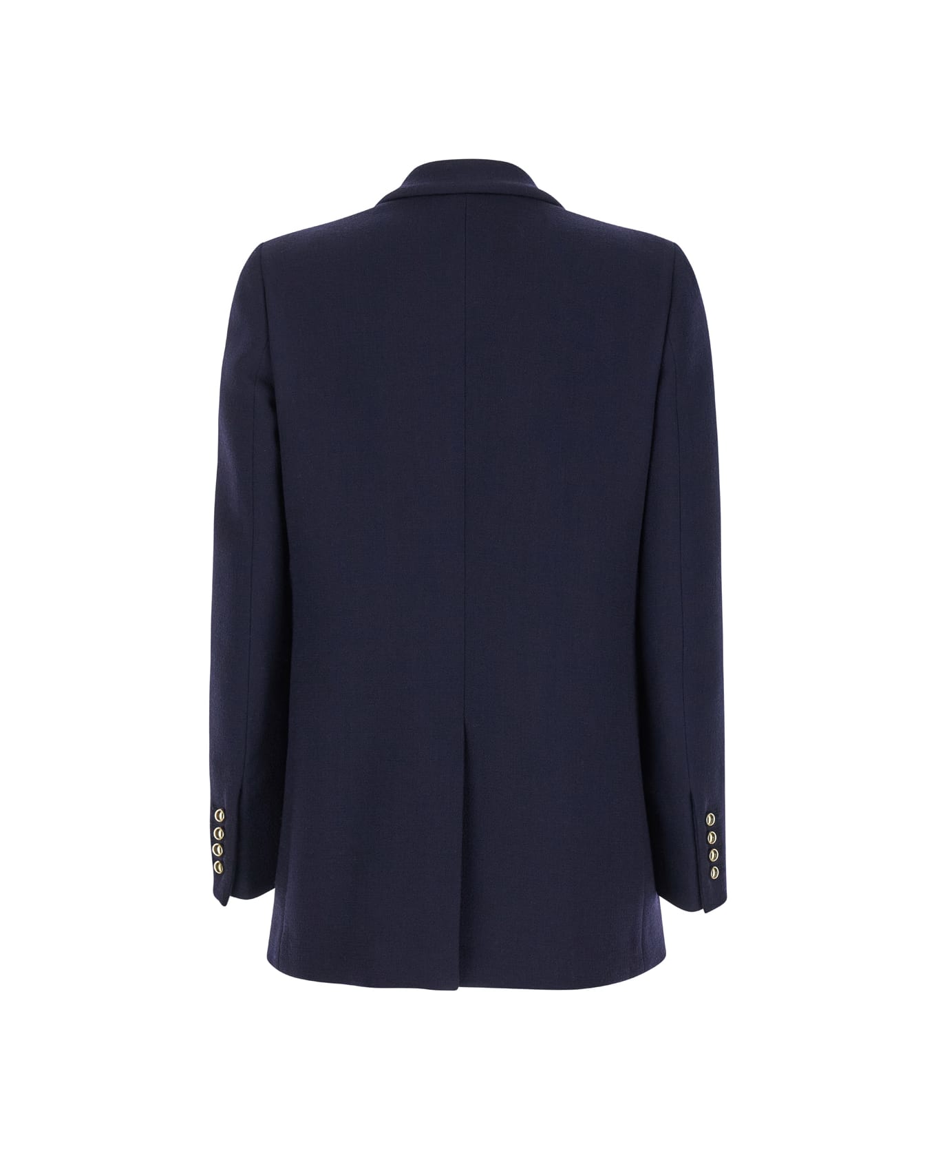 Blazé Milano 'resolute' Navy Blue Double-breasted Jacket With Peak Revers In Wool Woman - Blu