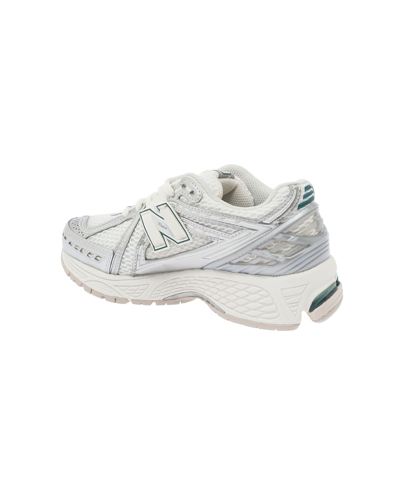 New Balance '1906' Grey And White Low Top Sneakers With Logo Detail In Mix Of Tech Materials Woman - Silver