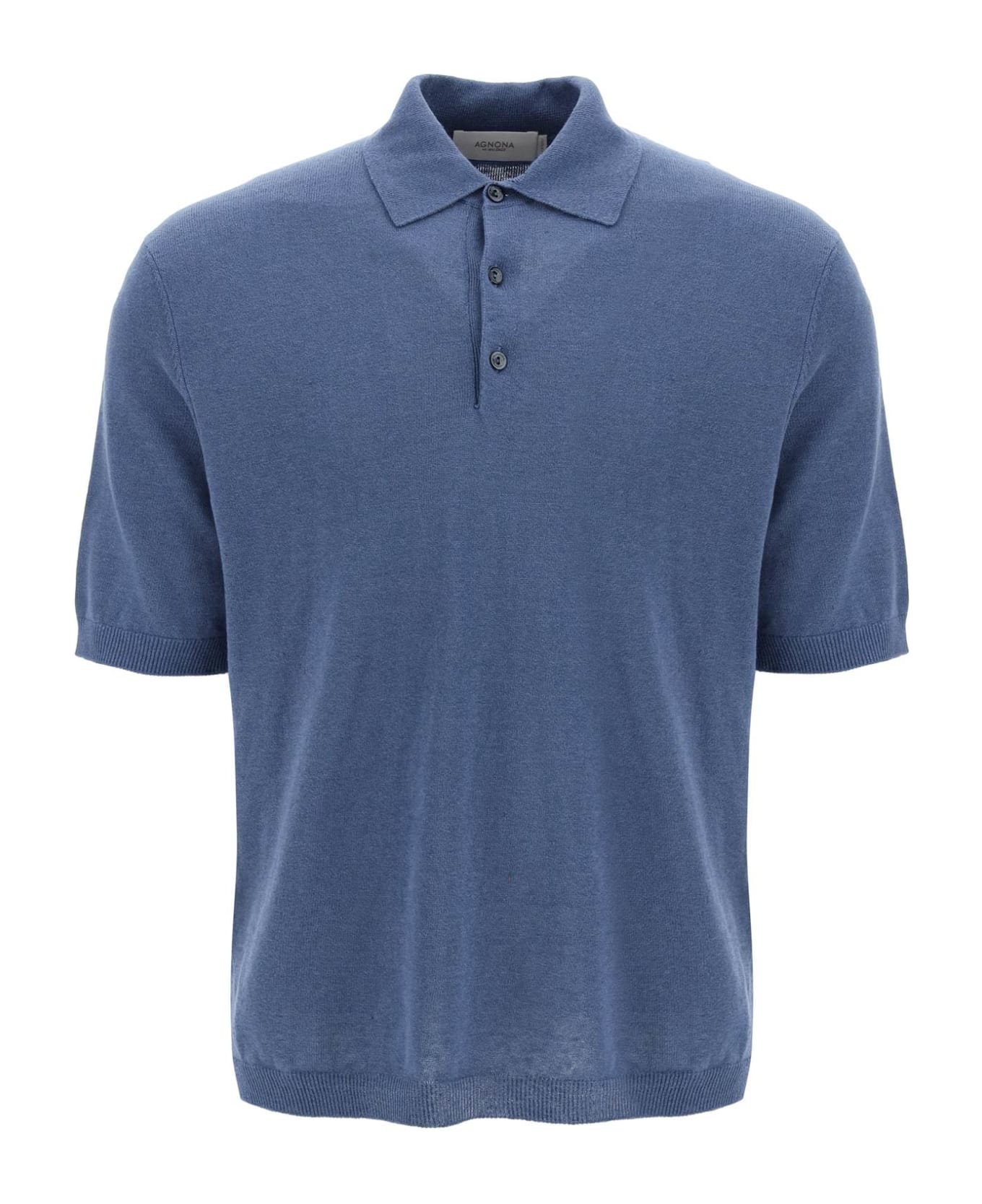 Agnona Linen And Cotton Jersey Polo - INDIGO (Blue)