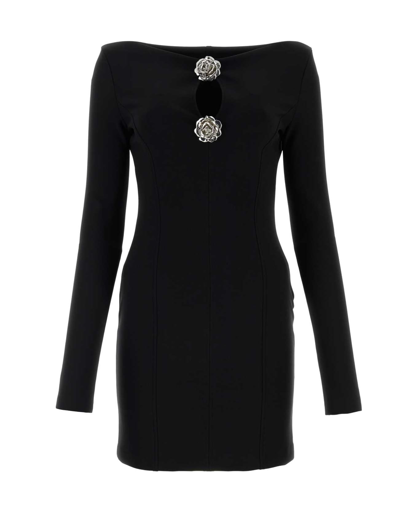 Blumarine Black Stretch Viscose Blend Mini Dress - NERO ワンピース＆ドレス