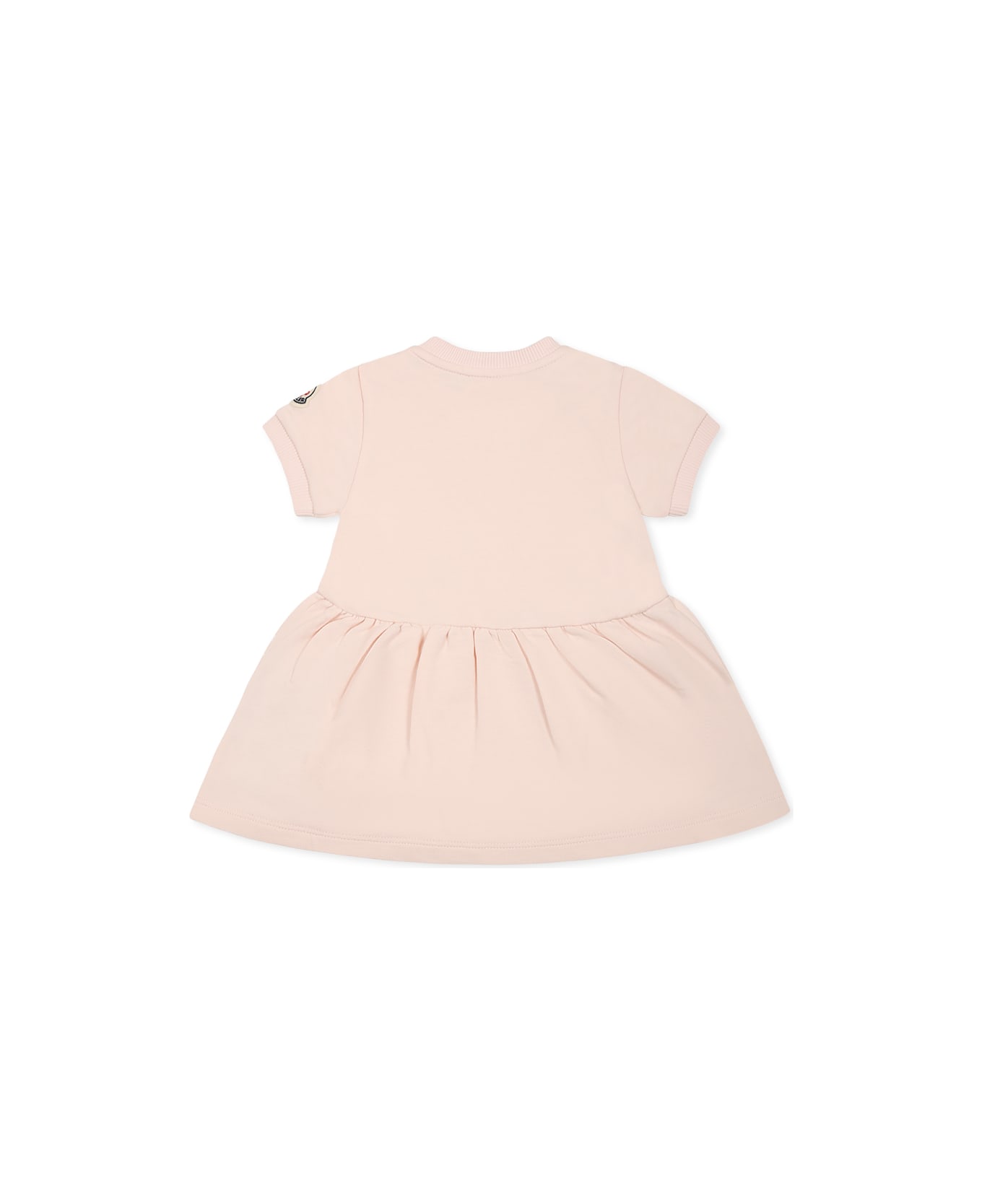 Moncler Pink Dress For Baby Girl With Bear Print - Pink