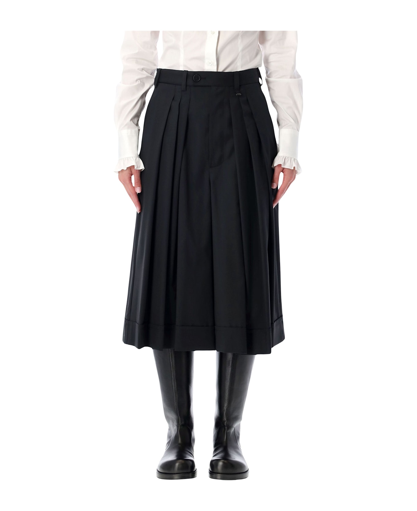 Vivienne Westwood Black Wool Culotte Pants - BLACK