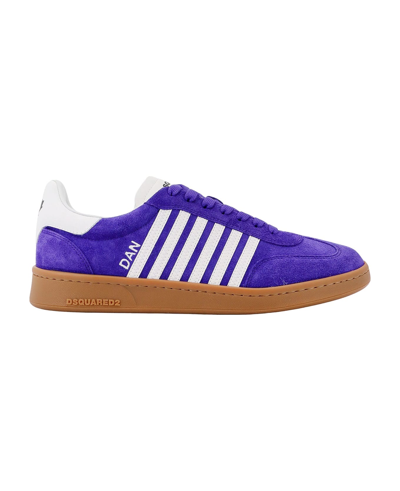 Dsquared2 Suede Sneakers With Leather Bands - Purple