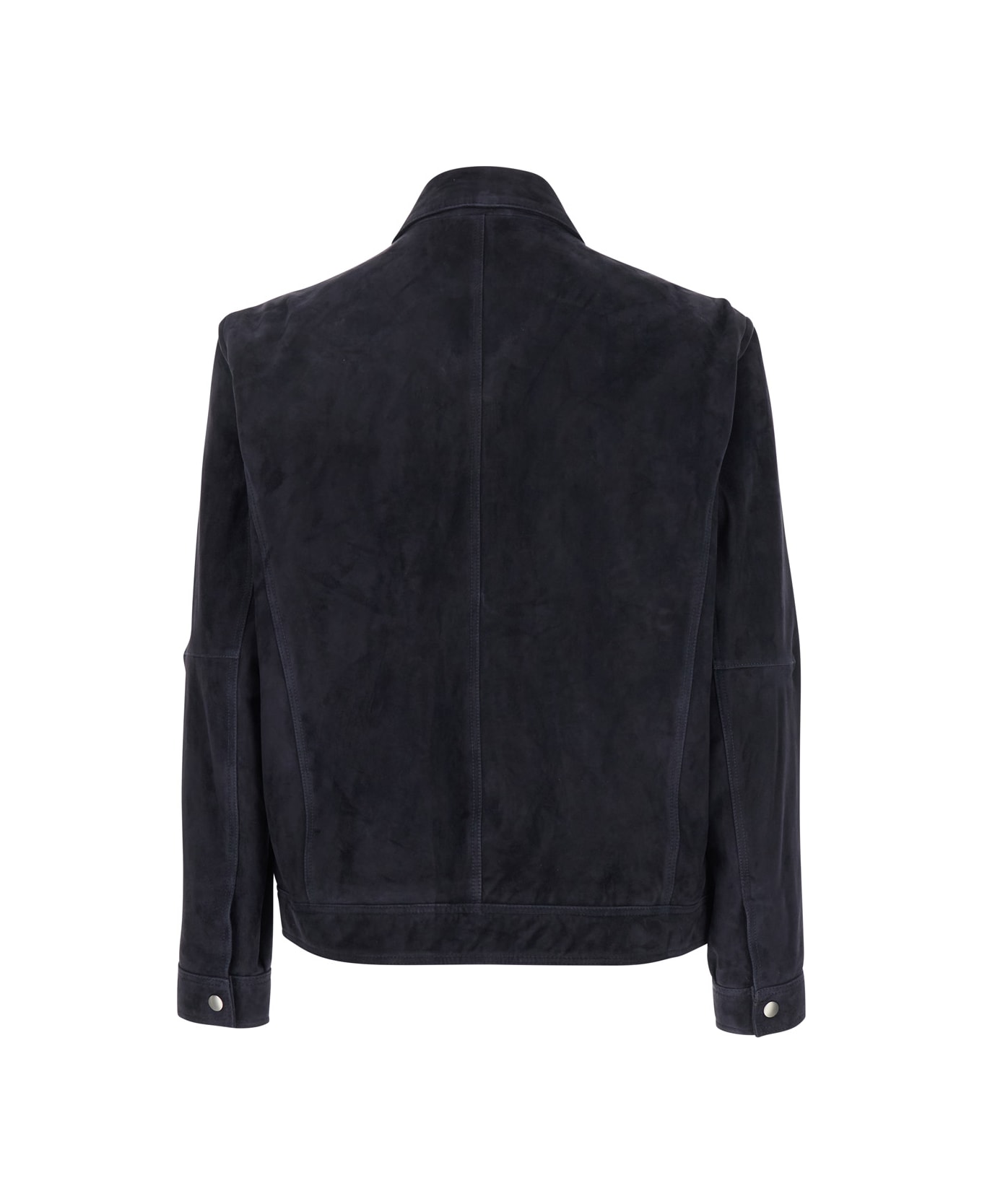 ARMA 
wani
 Blue Jacket With Classic Collar In Suede Man - Blu