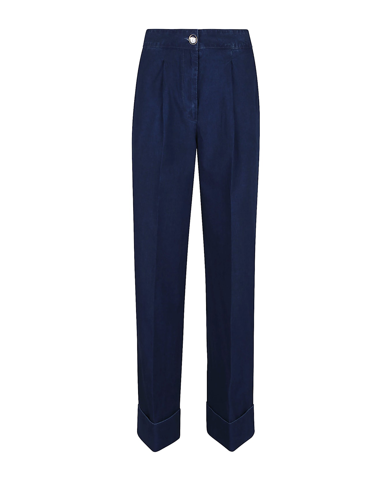Valentino Garavani Pantalone In Denim Solid - Medium Blue Denim