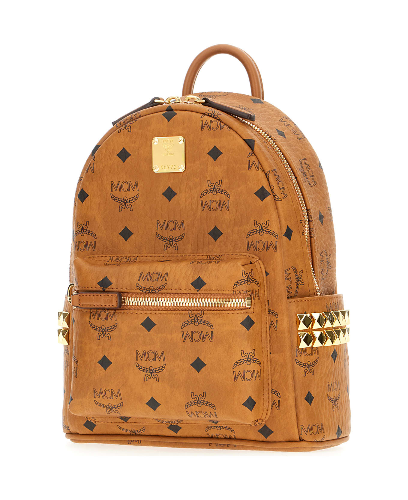 MCM Printed Synthetic Leather Backpack - Cognac