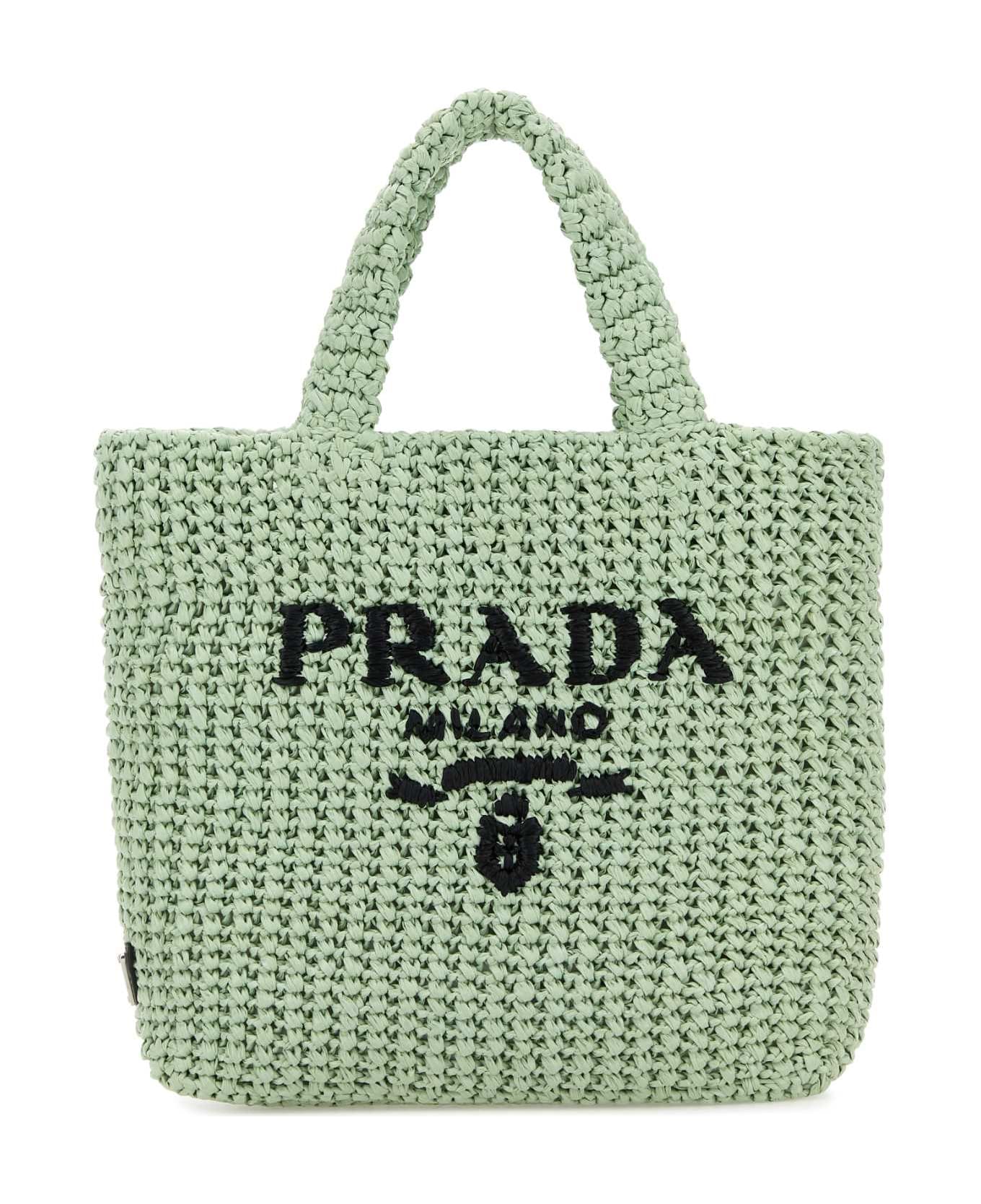 Prada Pastel Green Straw Handbag - ACQUA
