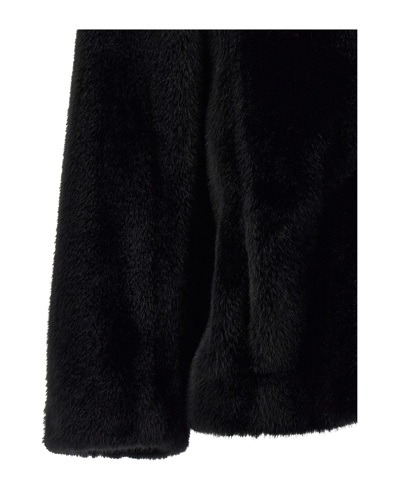 'S Max Mara 'laura' Faux Fur Coat - Black  