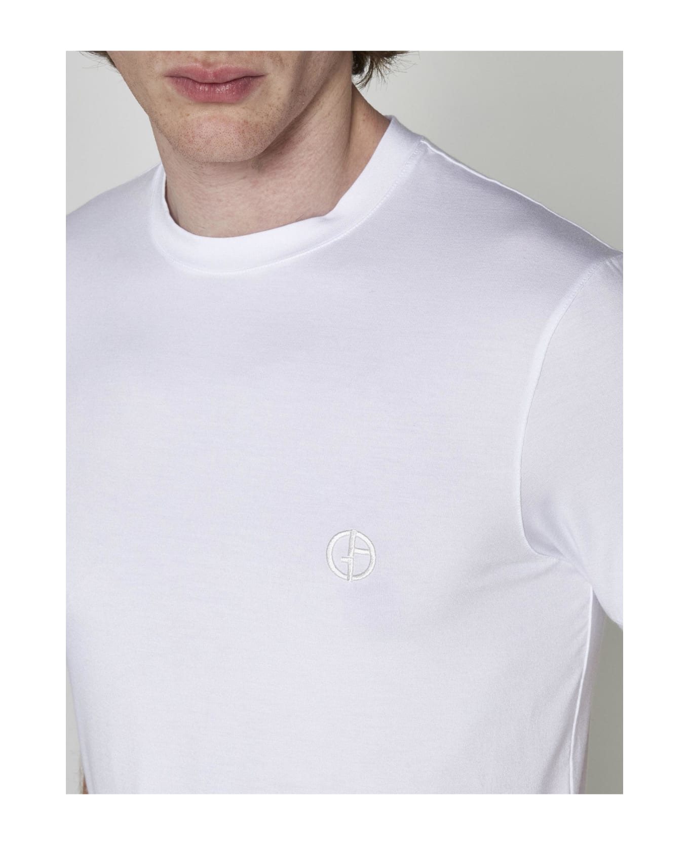 Giorgio Armani Monogram Viscose T-shirt - Bianco