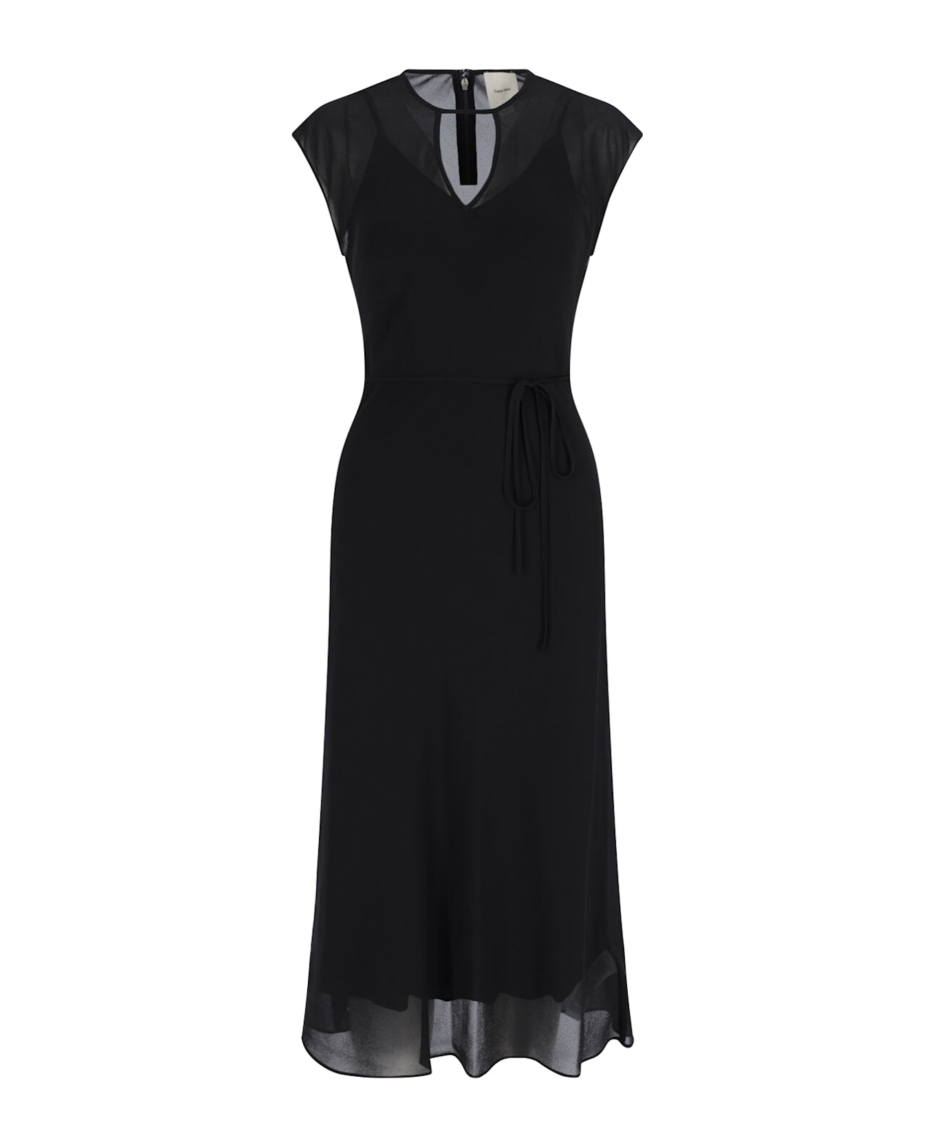 Calvin Klein Semi-transparent Midi Dress - Black  