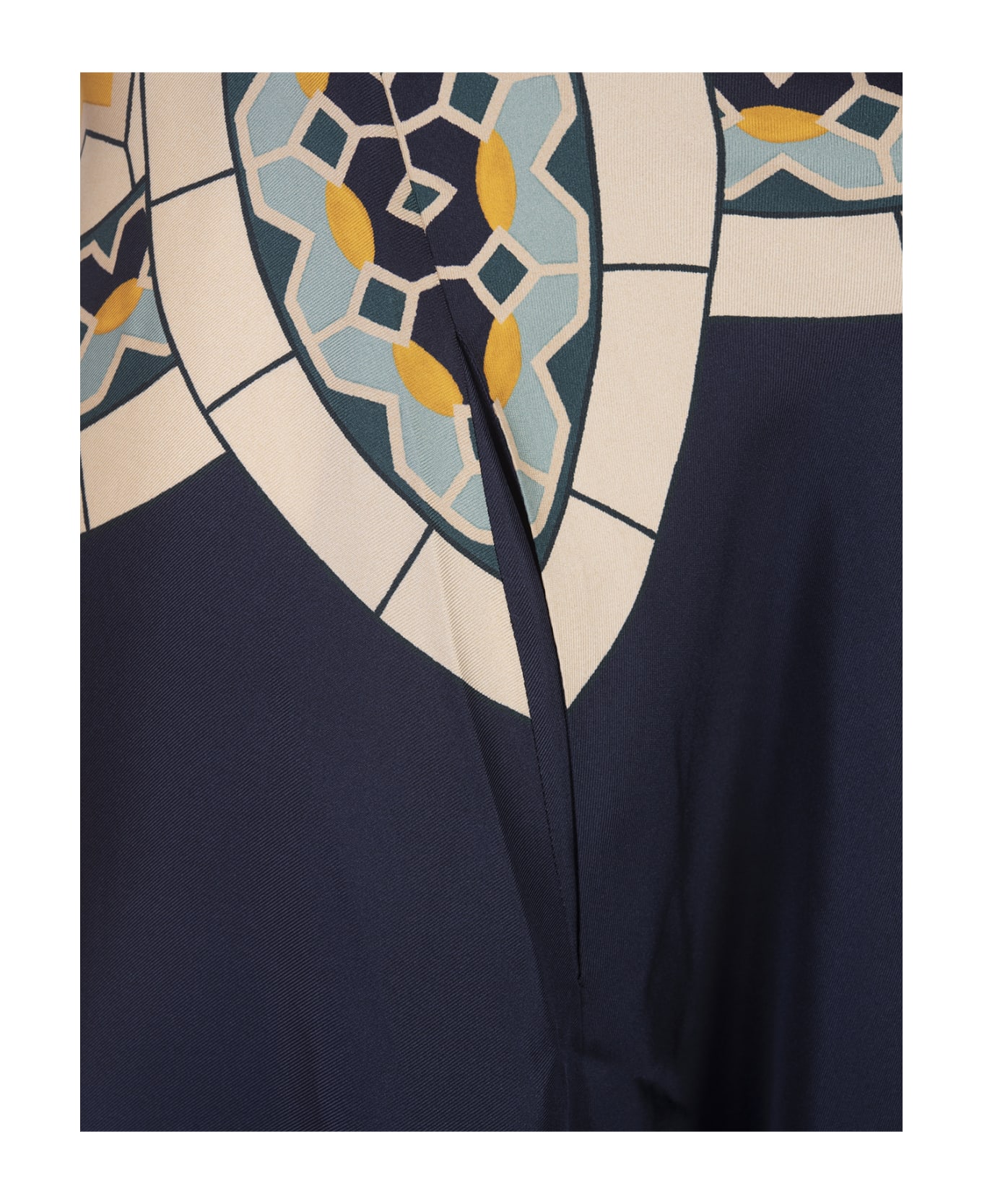 La DoubleJ Magnifico Dress In Mudejar Placée Blue Silk Twill - Blue ジャンプスーツ