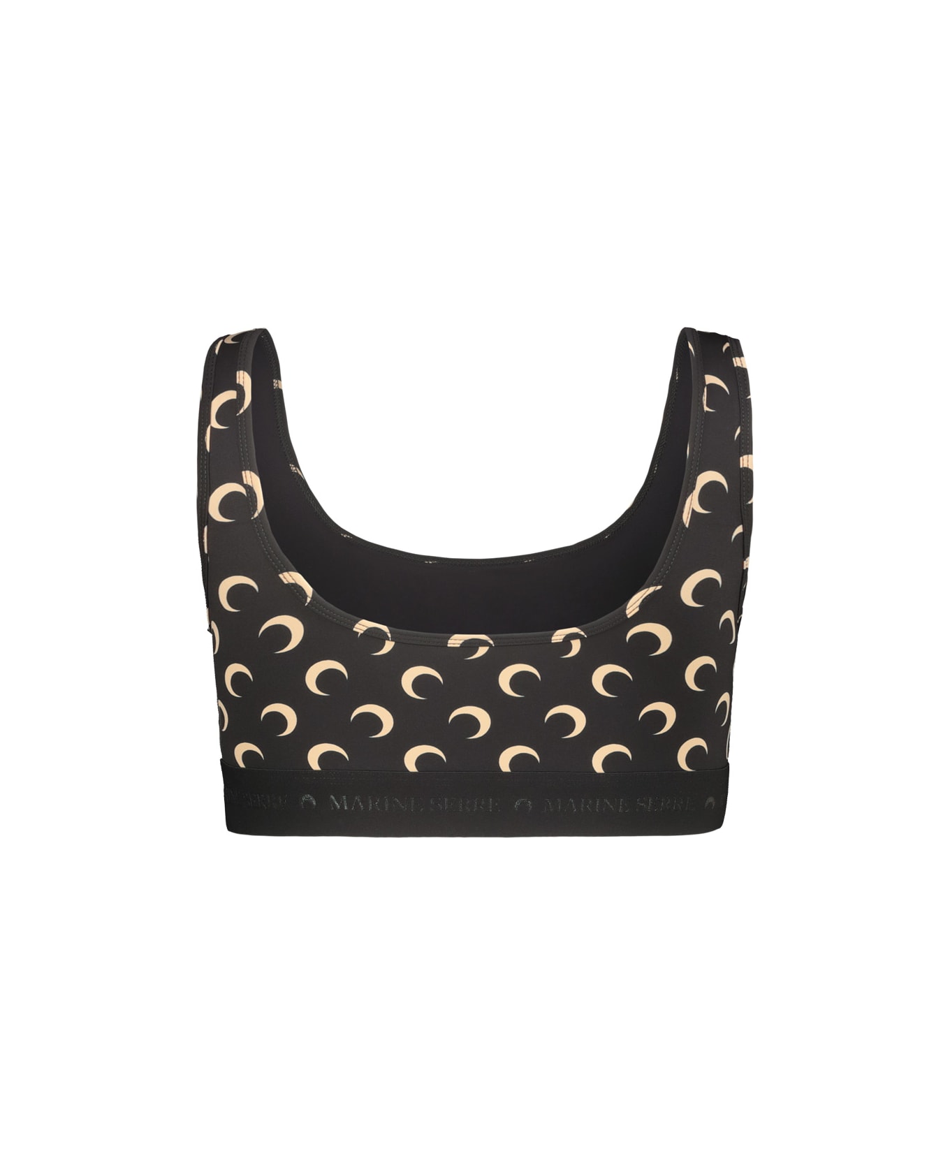Marine Serre Moon Printed Jersey Sport Bra - Inverse Tan