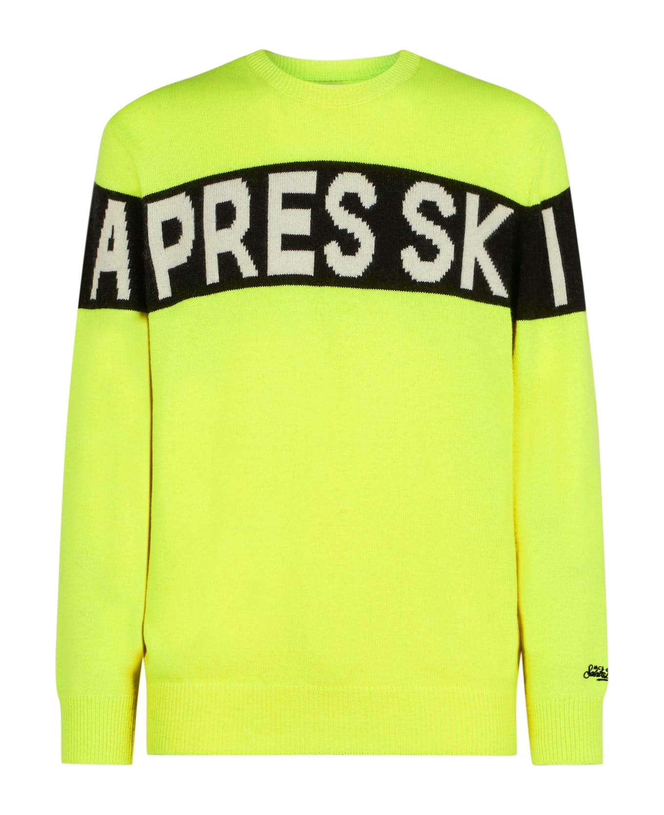 MC2 Saint Barth Man Sweater With Apres Ski Lettering - YELLOW