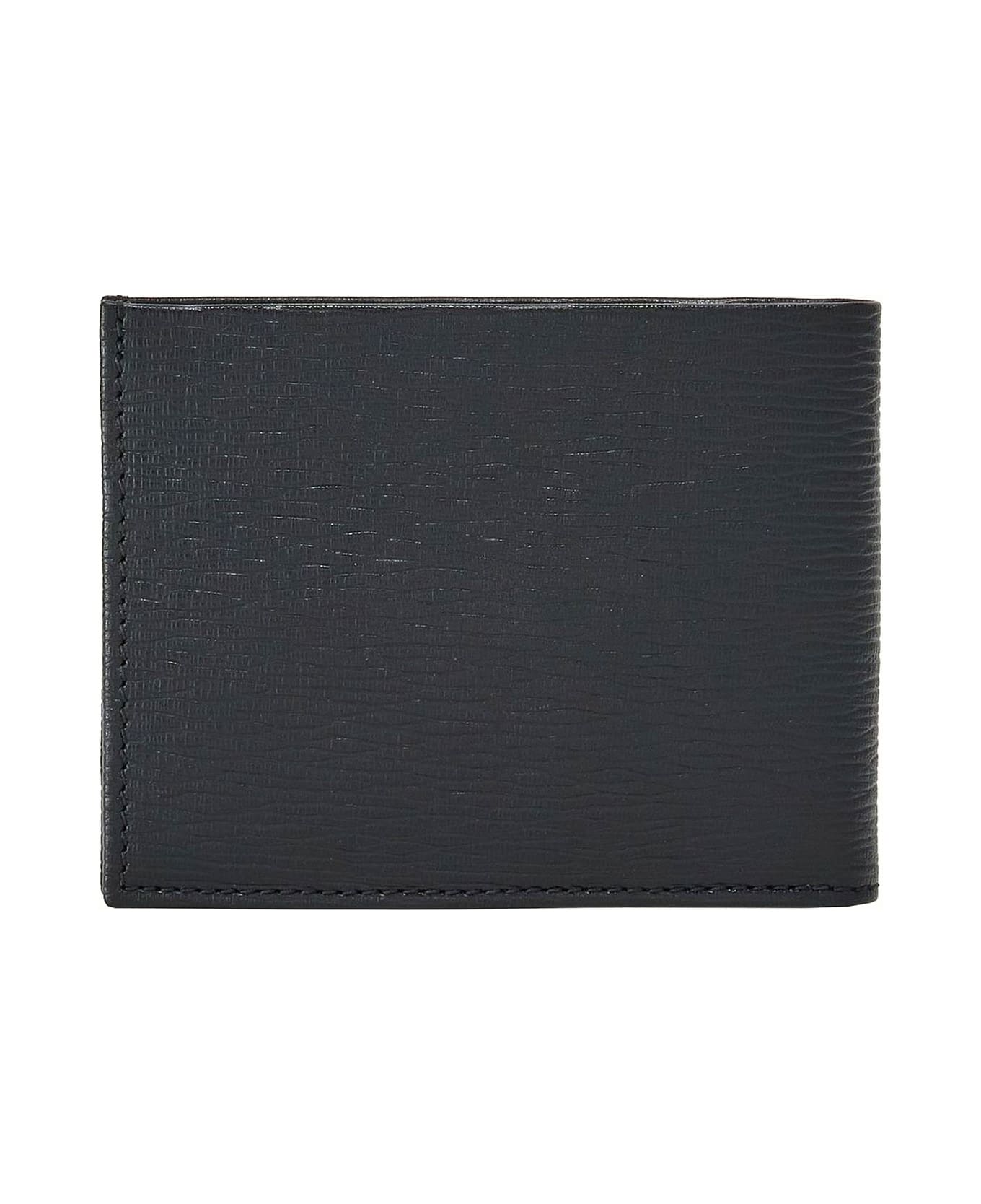 Ferragamo Black Soft Hammered Calfskin Wallet - Black バッグ