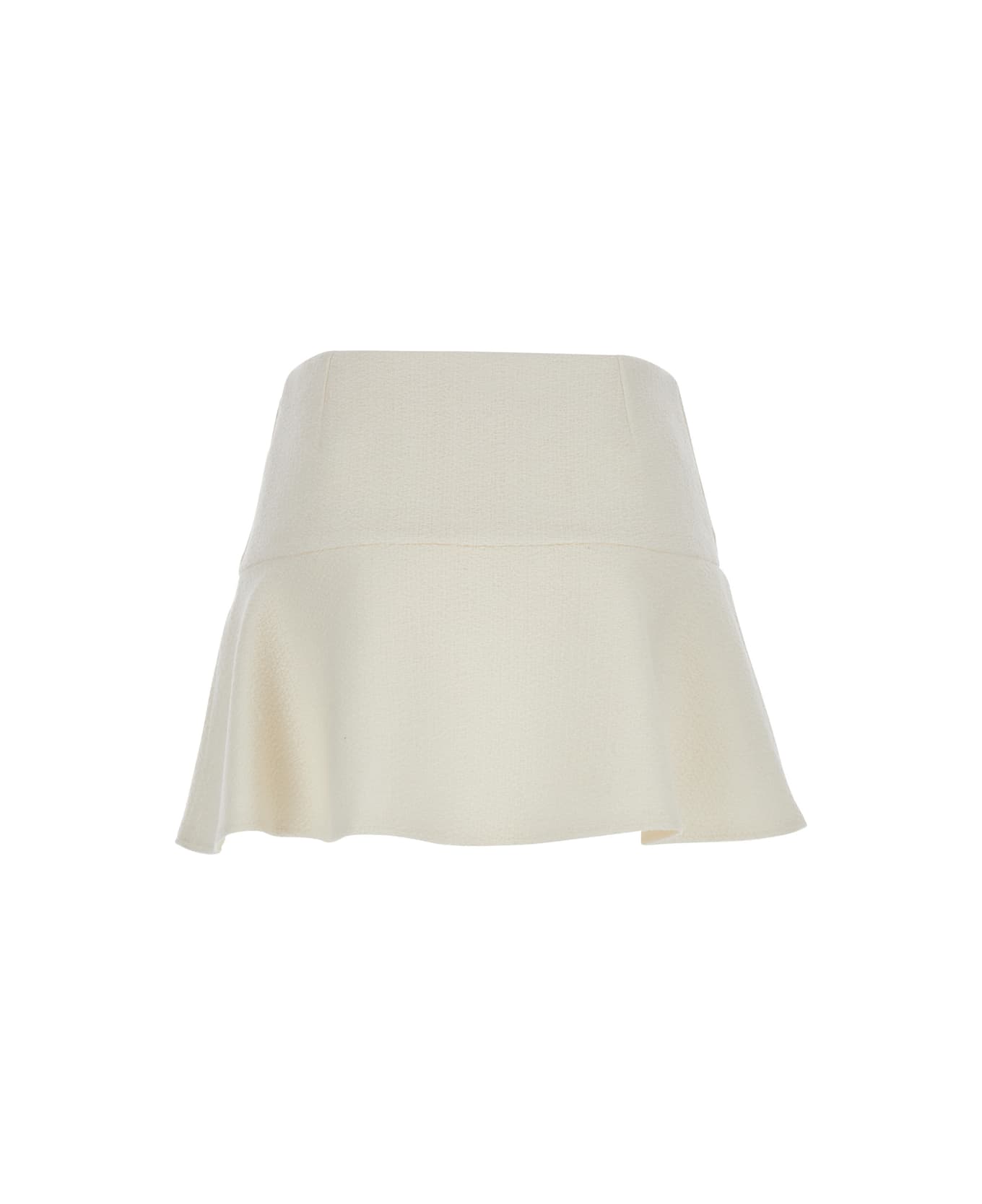 Gucci White Skirt With Hidden Side Closure In Wool Boucle Woman - White