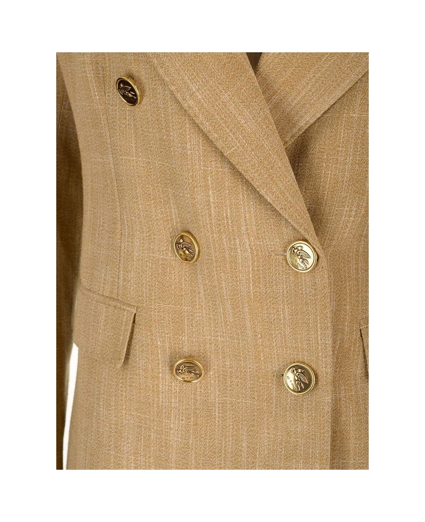 【送料&関税込】Etro Slub-texture Double-breasted Tailored B ETRO slub-texture double-breasted Blazer | White | FARFETCH BH