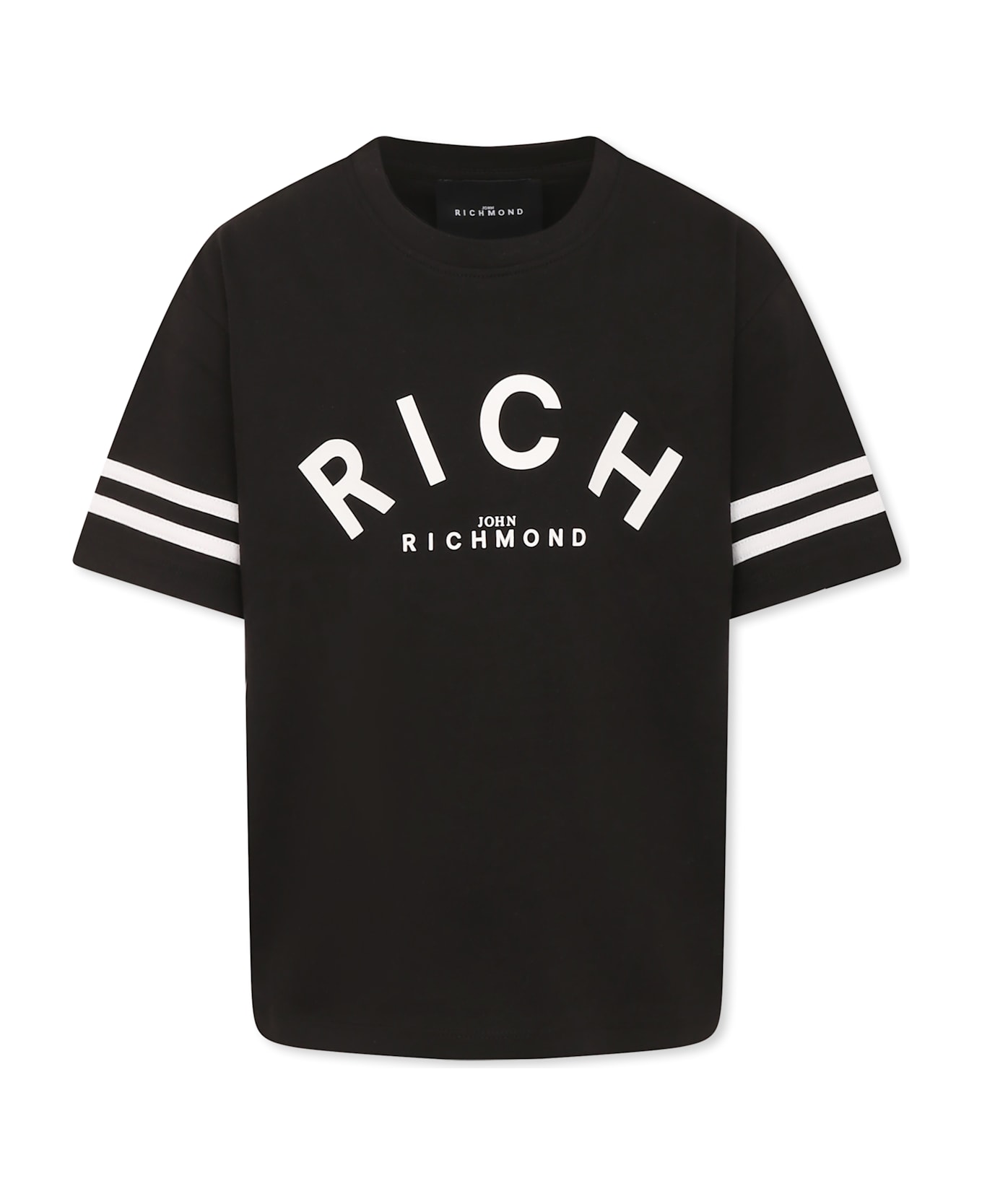 Richmond Black T-shirt For Kids With Logo - Black