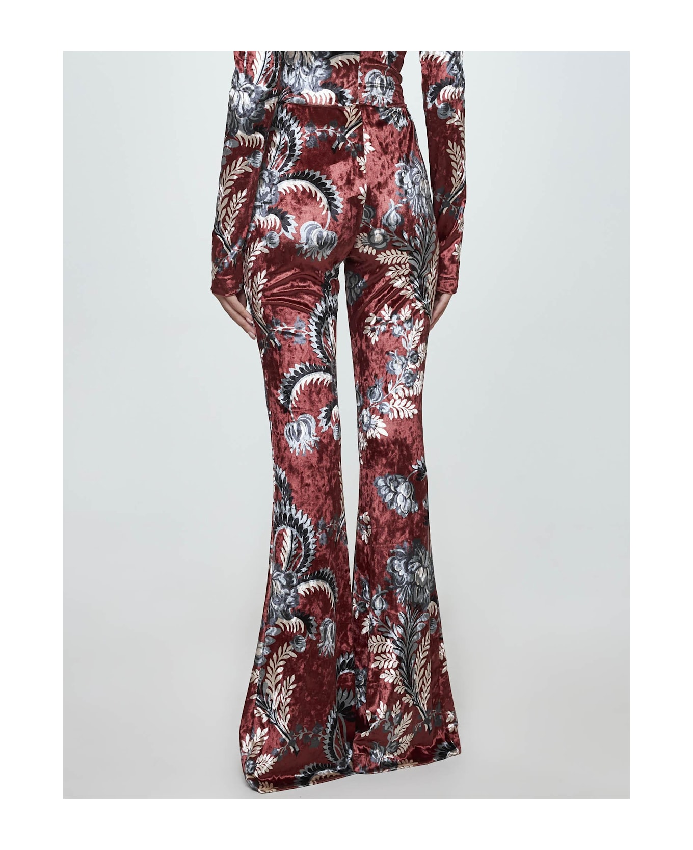 Etro Floral Print Velvet Trousers - Stampa f.do moro