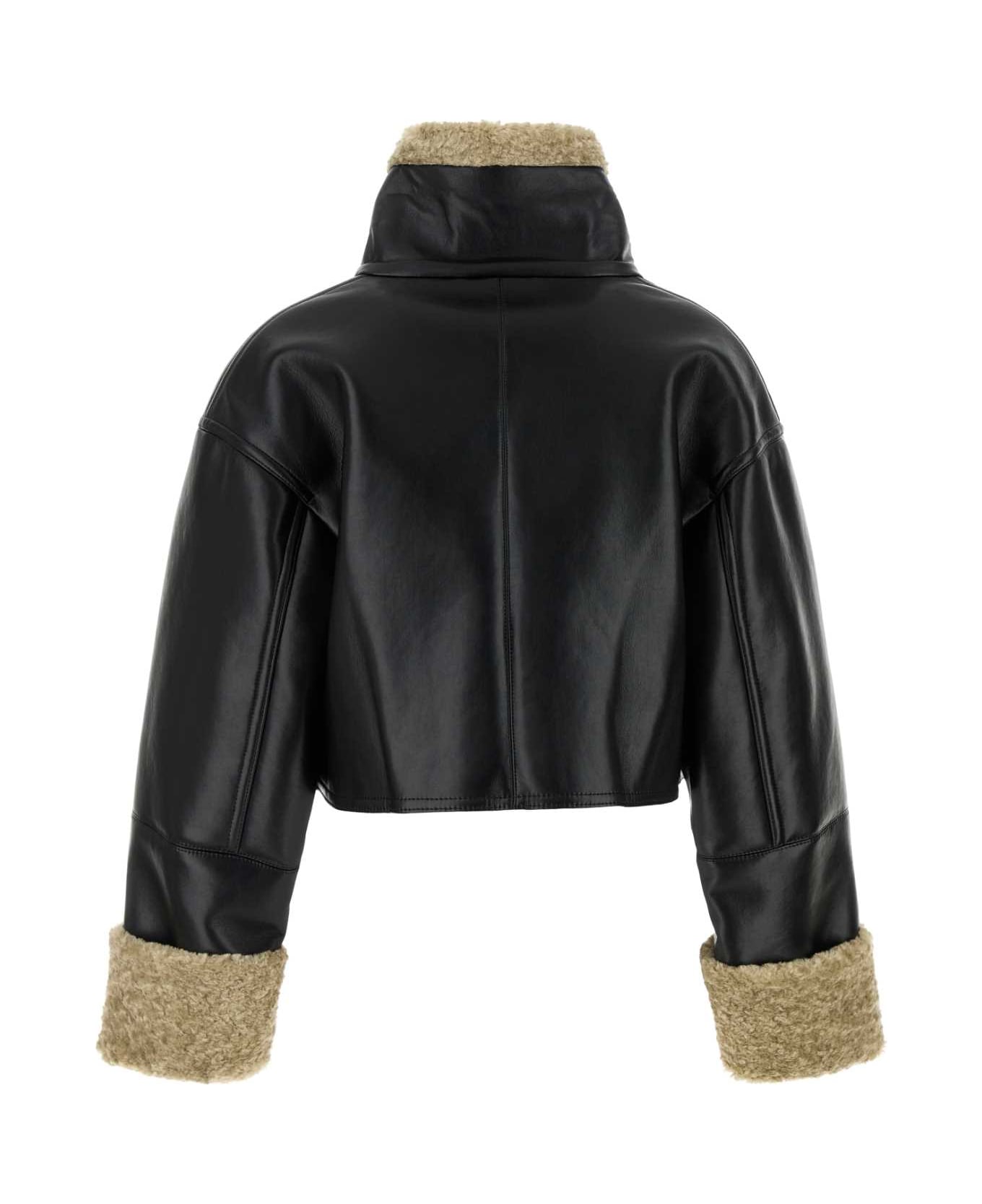 Nanushka Black Synthetic Leather Jemma Jacket - CORNSTALKBLACK