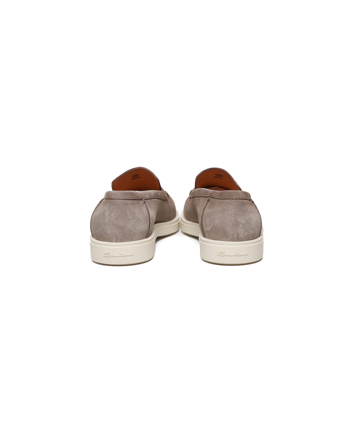 Santoni Loafers In Taupe Nabuk - Taupe