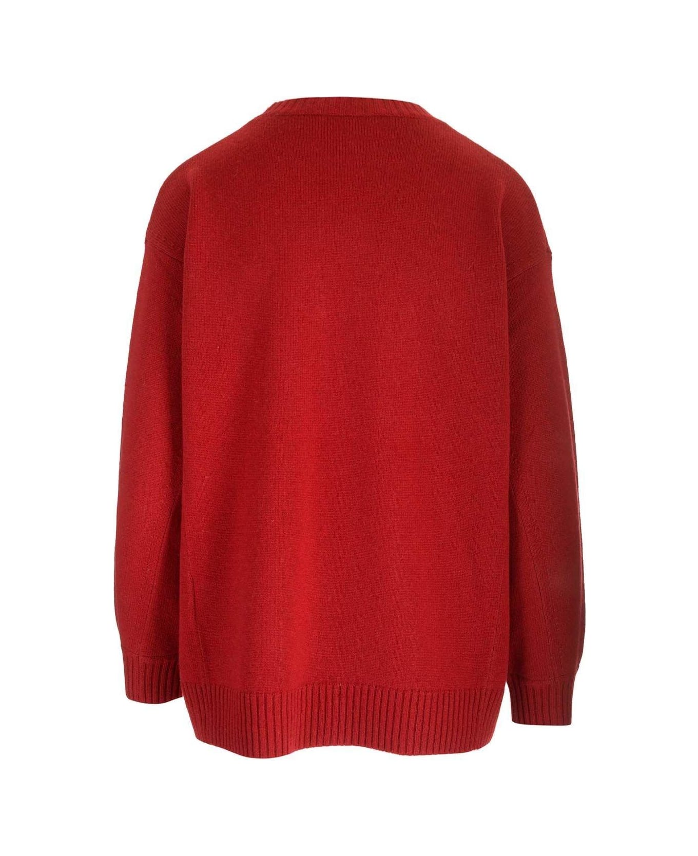 Max Mara Crewneck Long-sleeved Jumper - Red