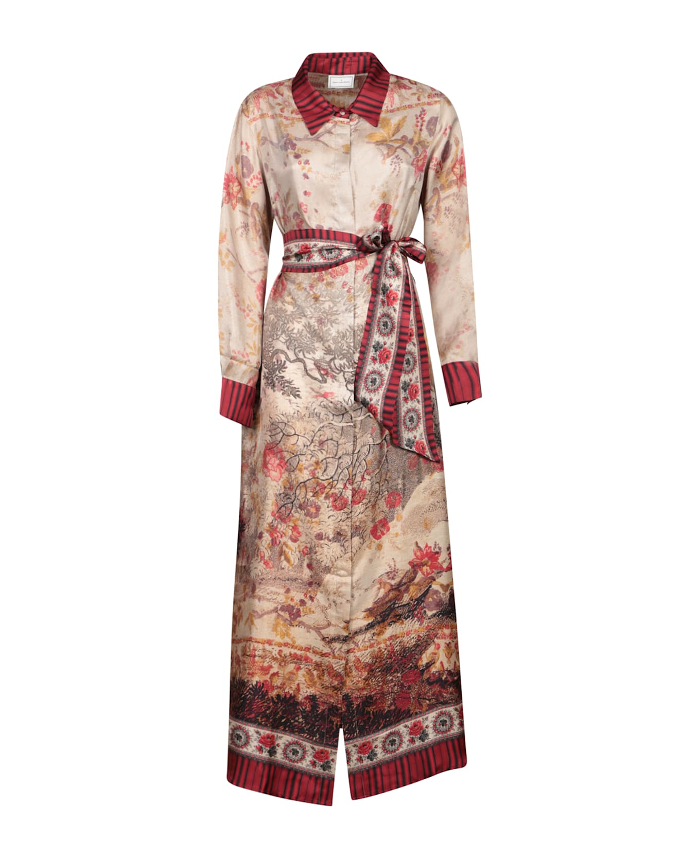 Pierre-Louis Mascia Red-beige Chemisier Dress - Beige