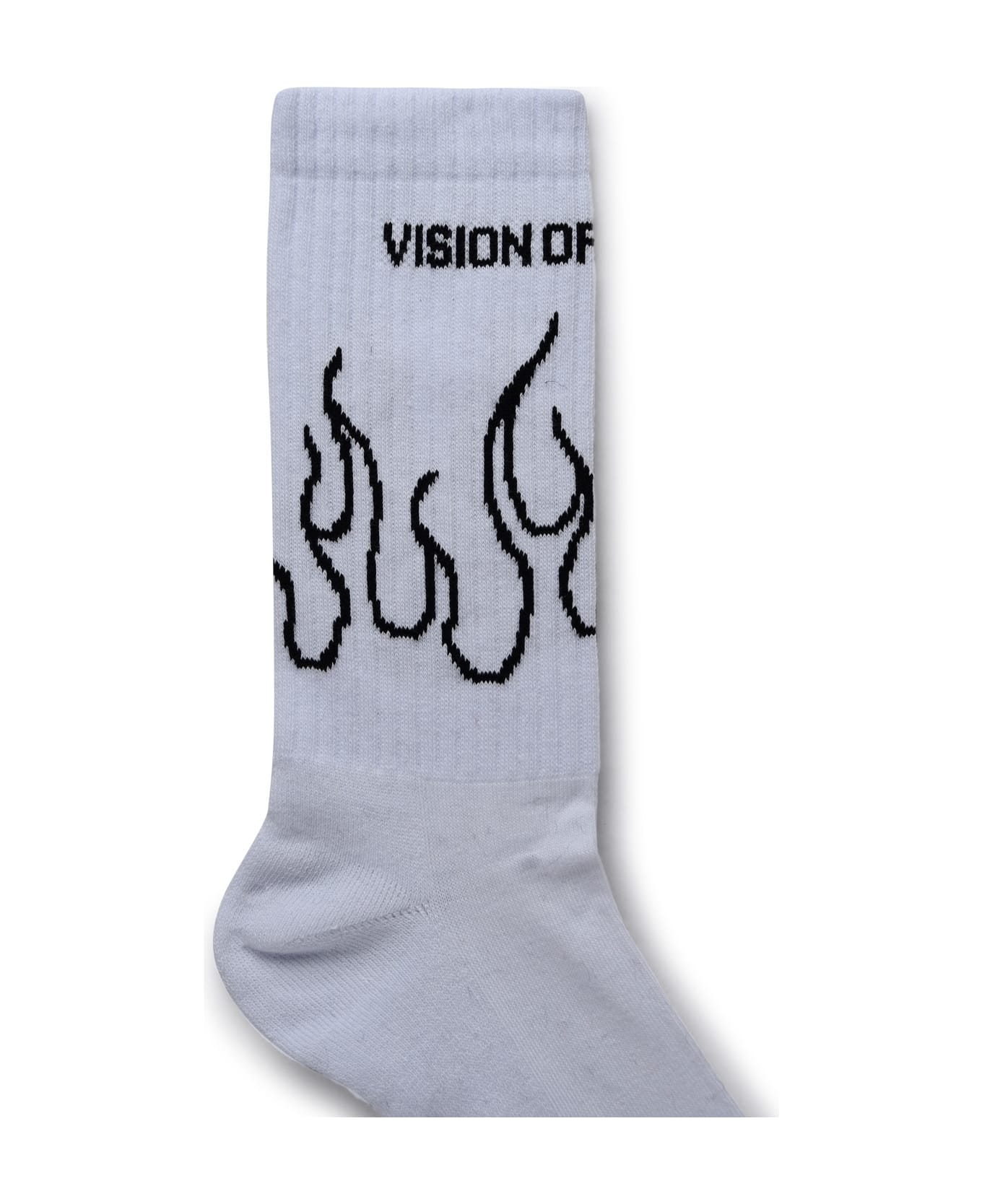 Vision of Super White And Black Cotton Socks Vision of Super - WHITE 靴下