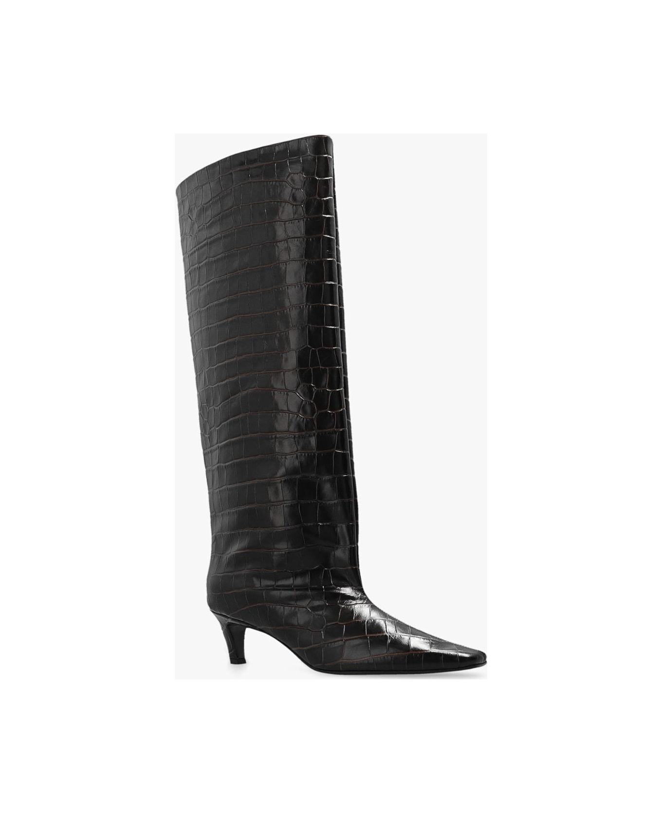 Totême 'shaft' Heeled Boots - 892 Delevingne selected a pair of white pointed-toe boots with a