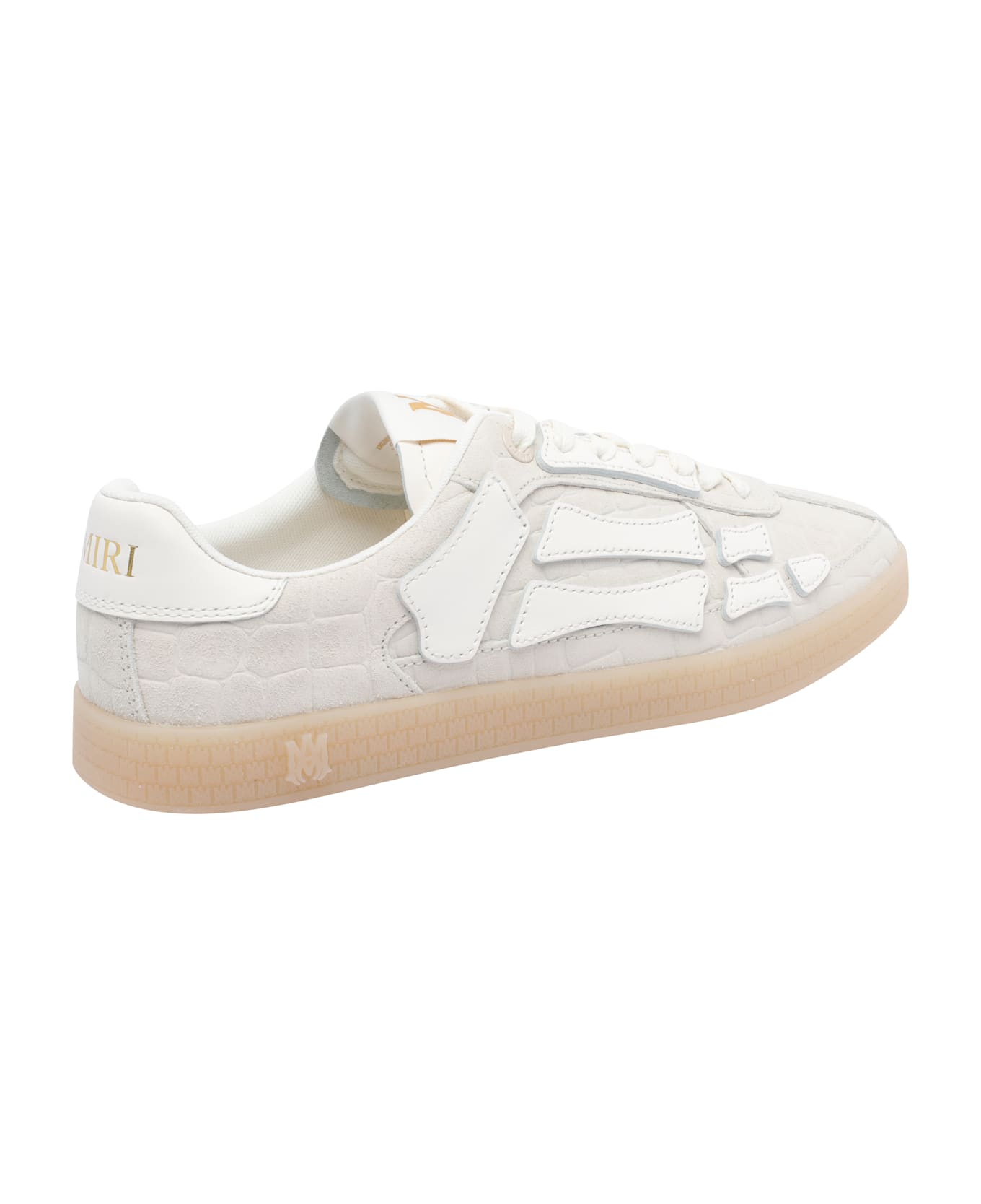 AMIRI Croc Debossed Pacific Bones Sneakers - White
