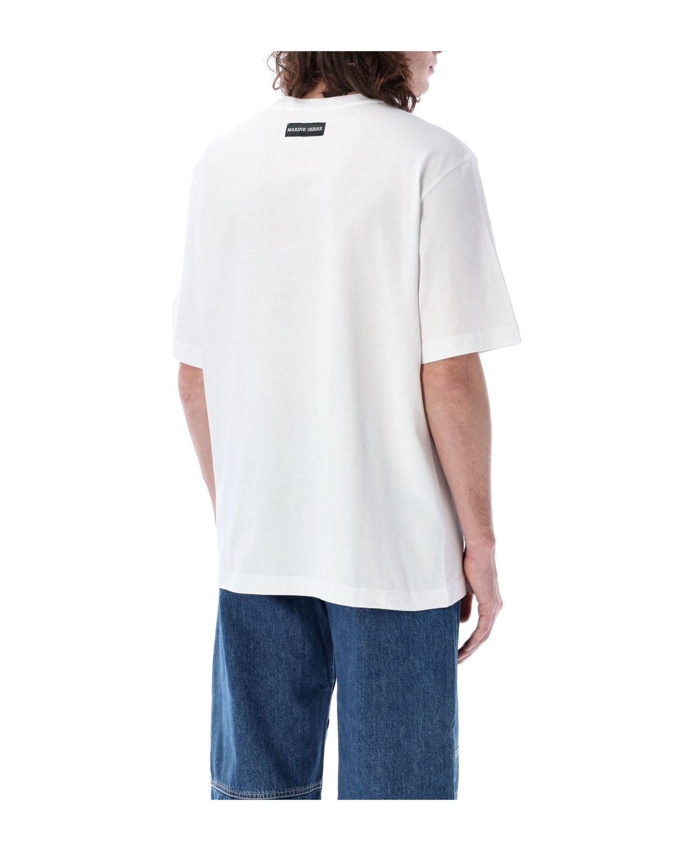 Marine Serre Organic Cotton Jersey Plain T-shirt - White
