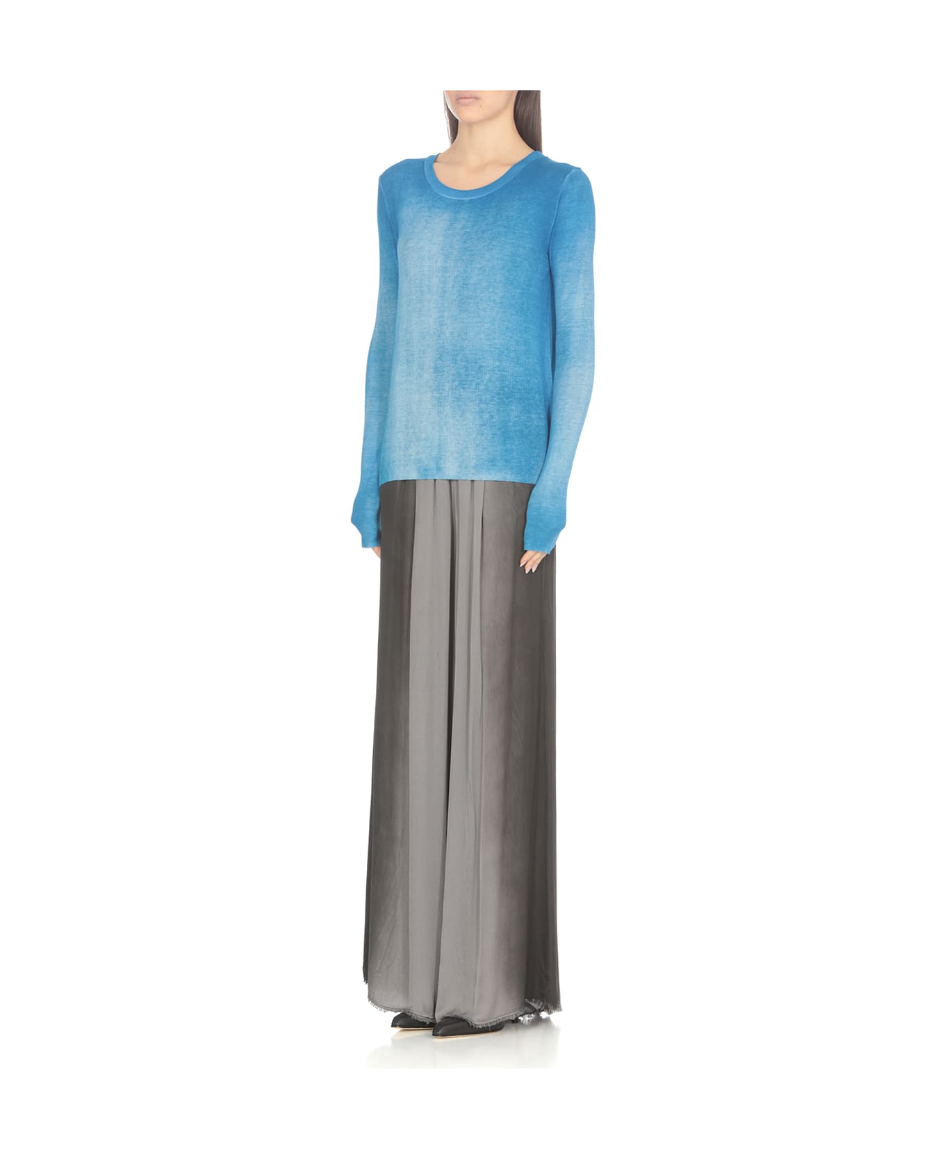 Avant Toi Silk Blend Sweater - Blue ニットウェア