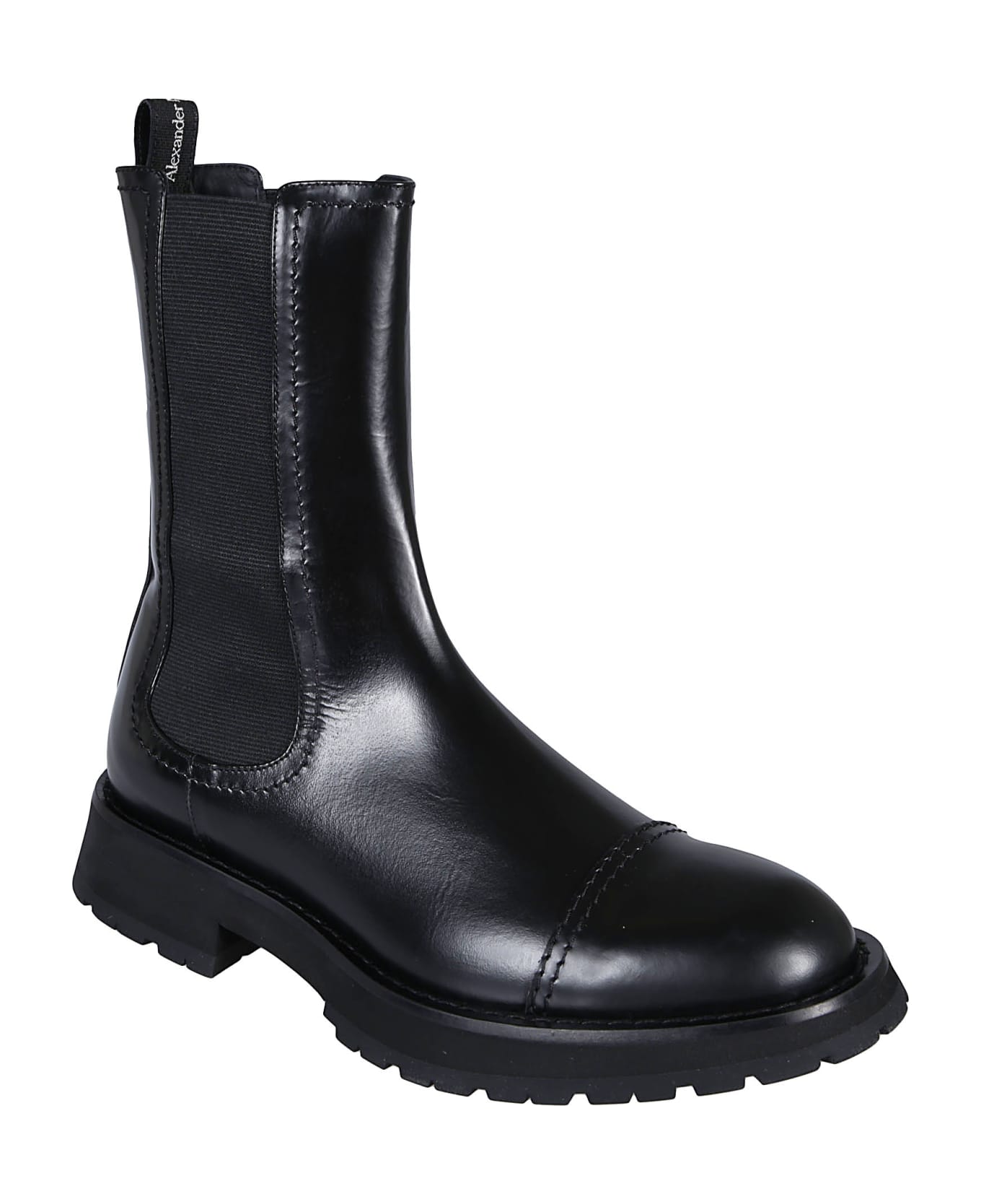 Alexander McQueen Side Elasticated Boots - Black