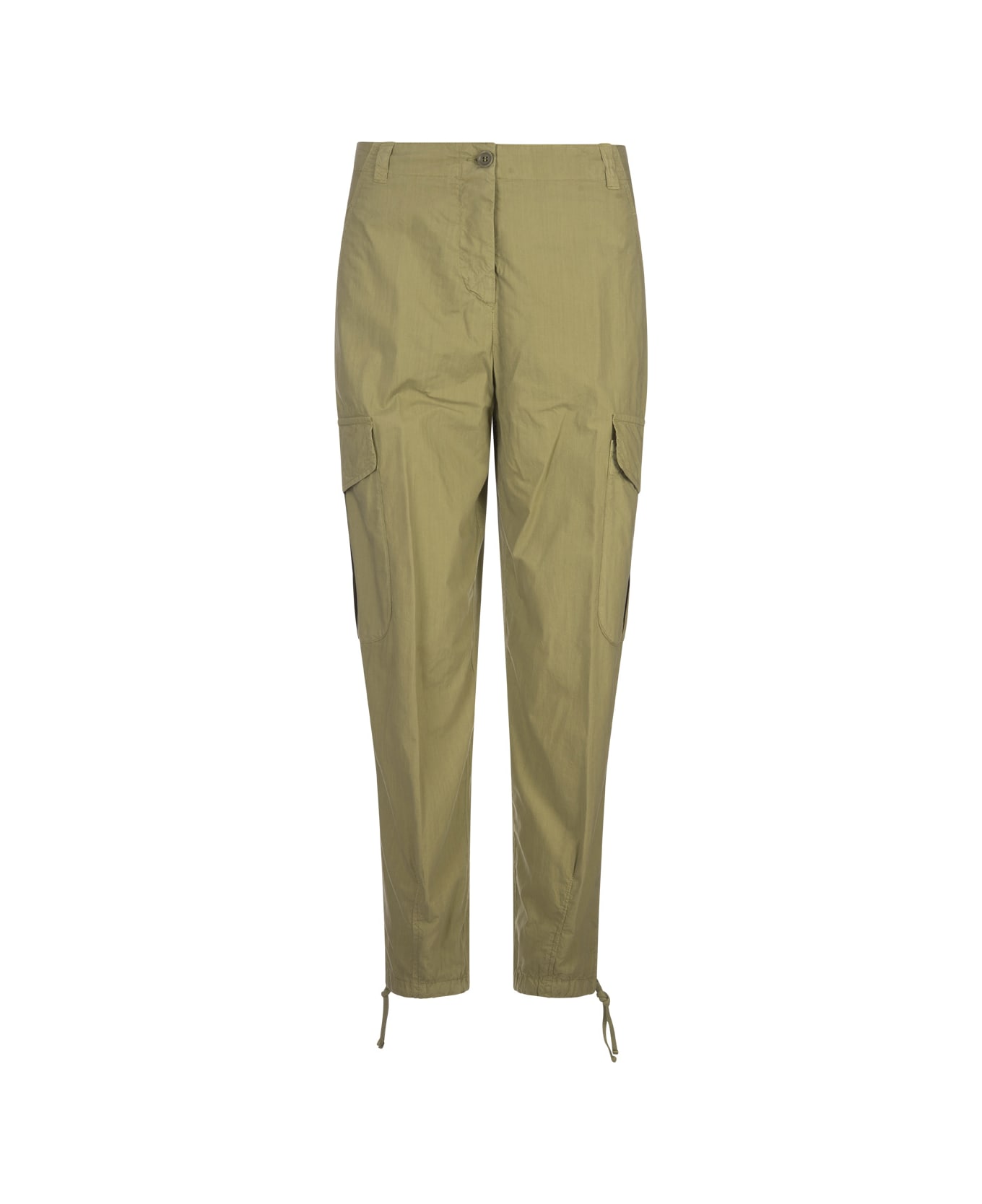 Aspesi Pistachio Cotton Poplin Cargo Trousers - Green