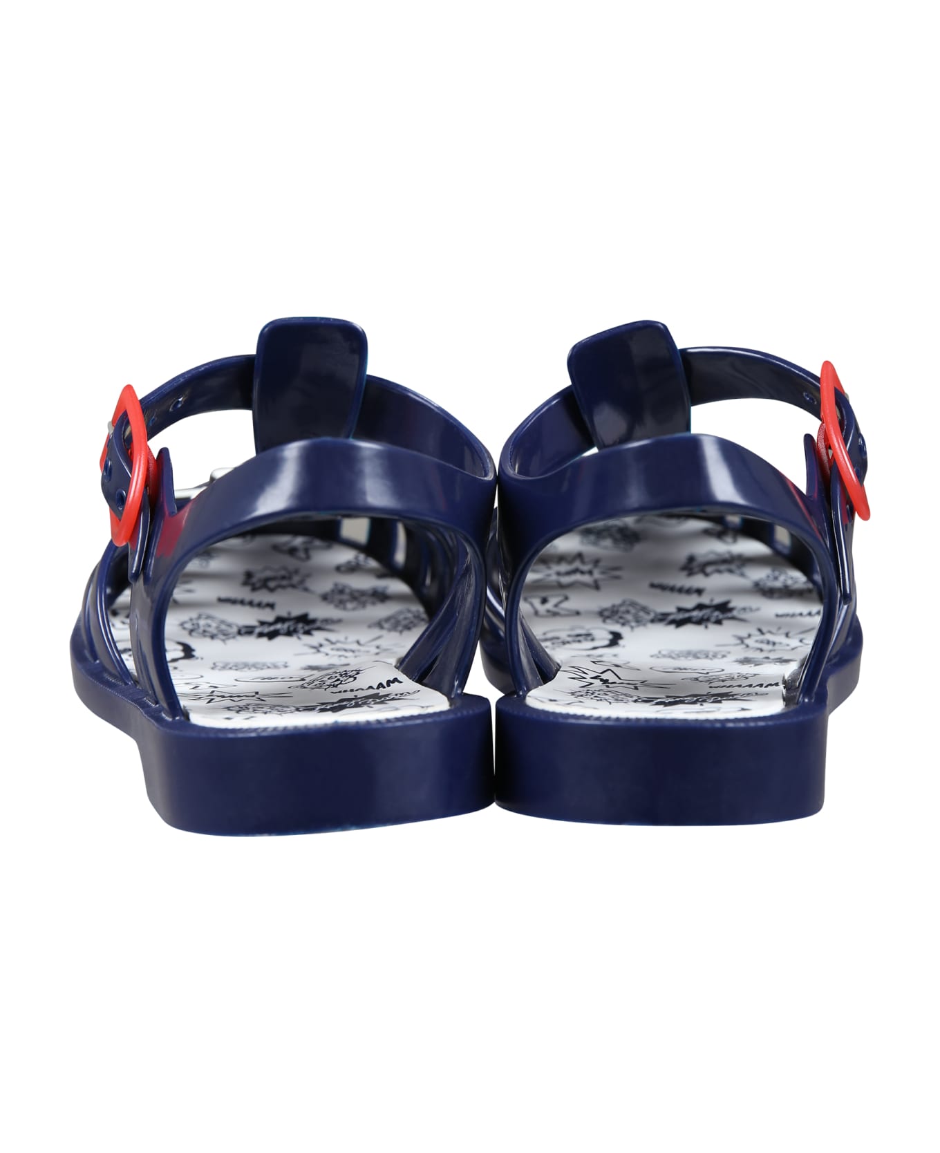 Kenzo Kids Blue Sandals For Boy With Tiger - Blu シューズ